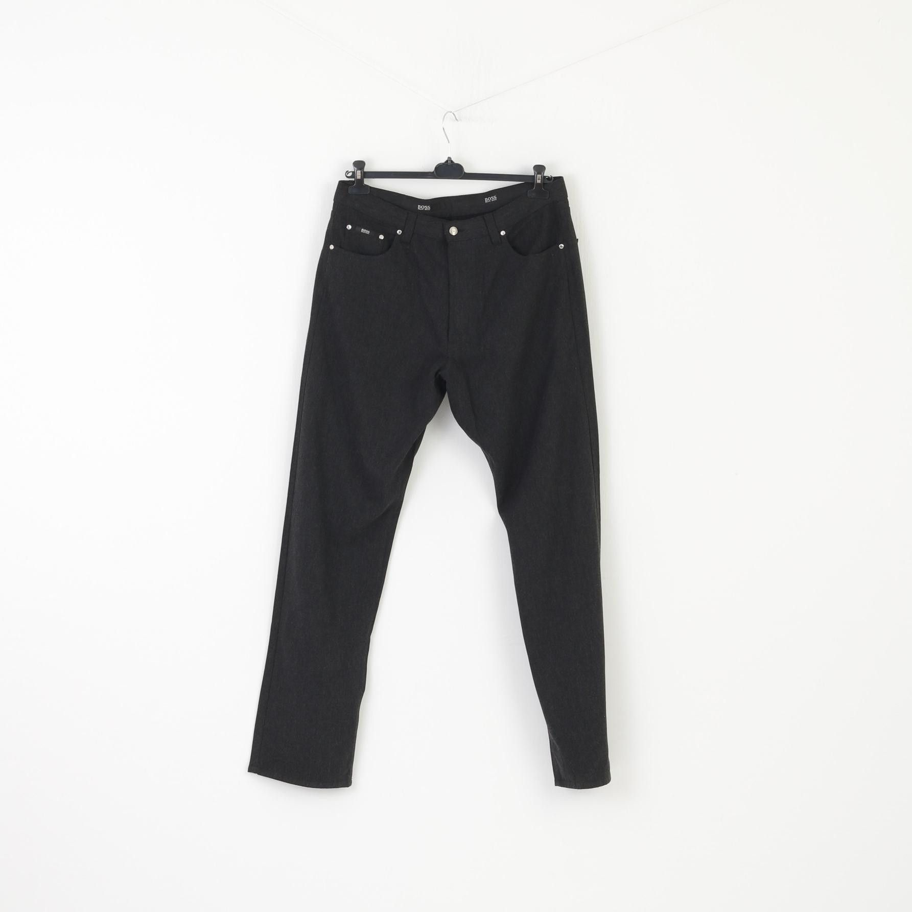 Hugo Boss Hugo Boss Men 38 Trousers Charcoal Viscose Vintage 9106 Size US 38 / EU 54 - 2 Thumbnail