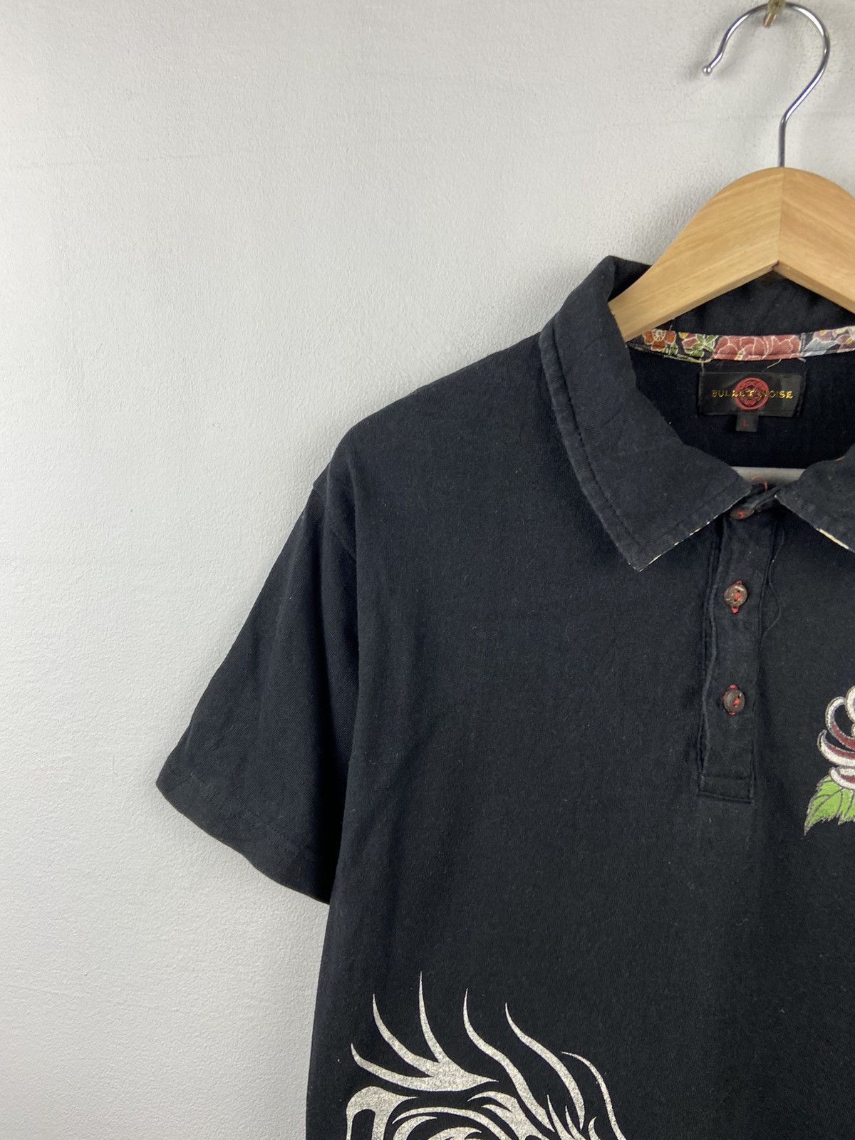 Vintage Bullet Noise Sukajan Polo Shirt Size US L / EU 52-54 / 3 - 3 Thumbnail