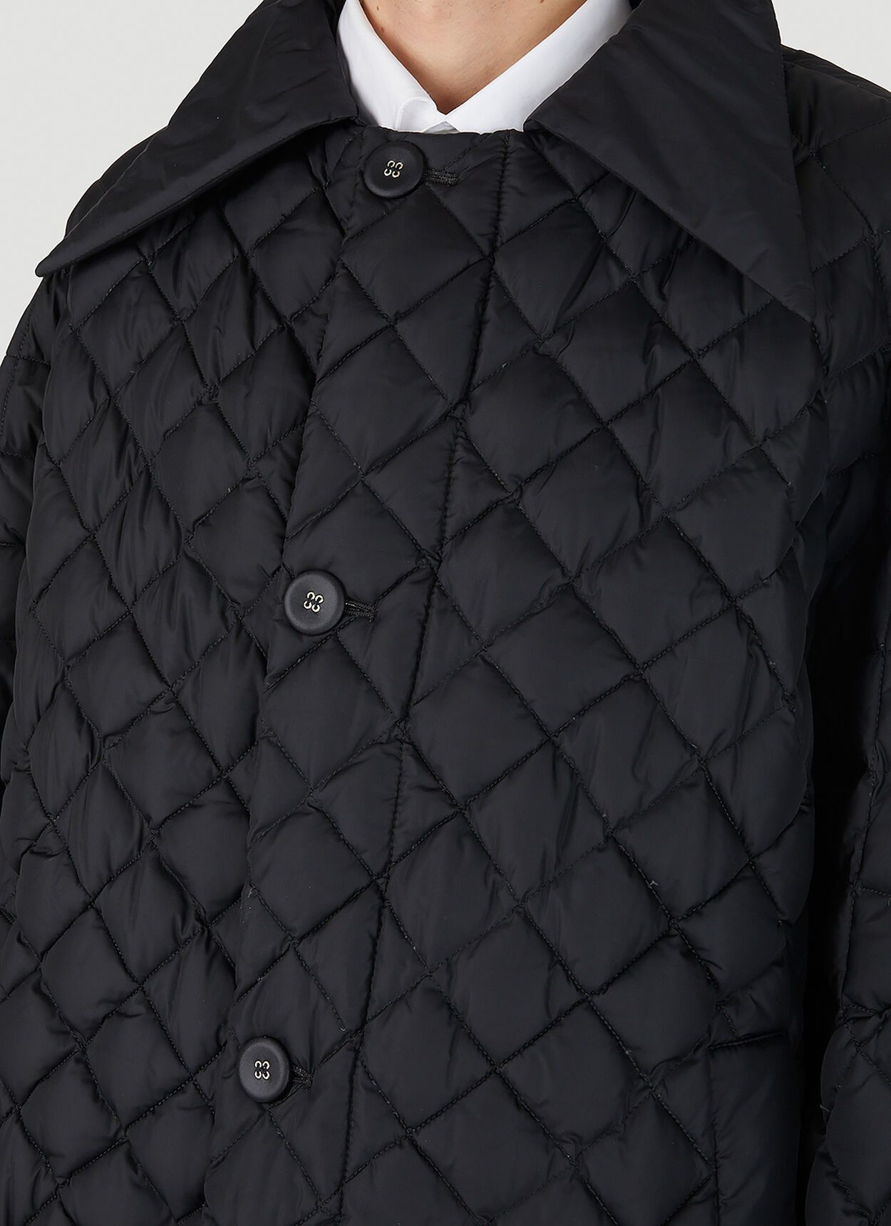 Raf Simons Black Oversized Quilted Short Padded Shirting Jacket Size US M / EU 48-50 / 2 - 5 Thumbnail
