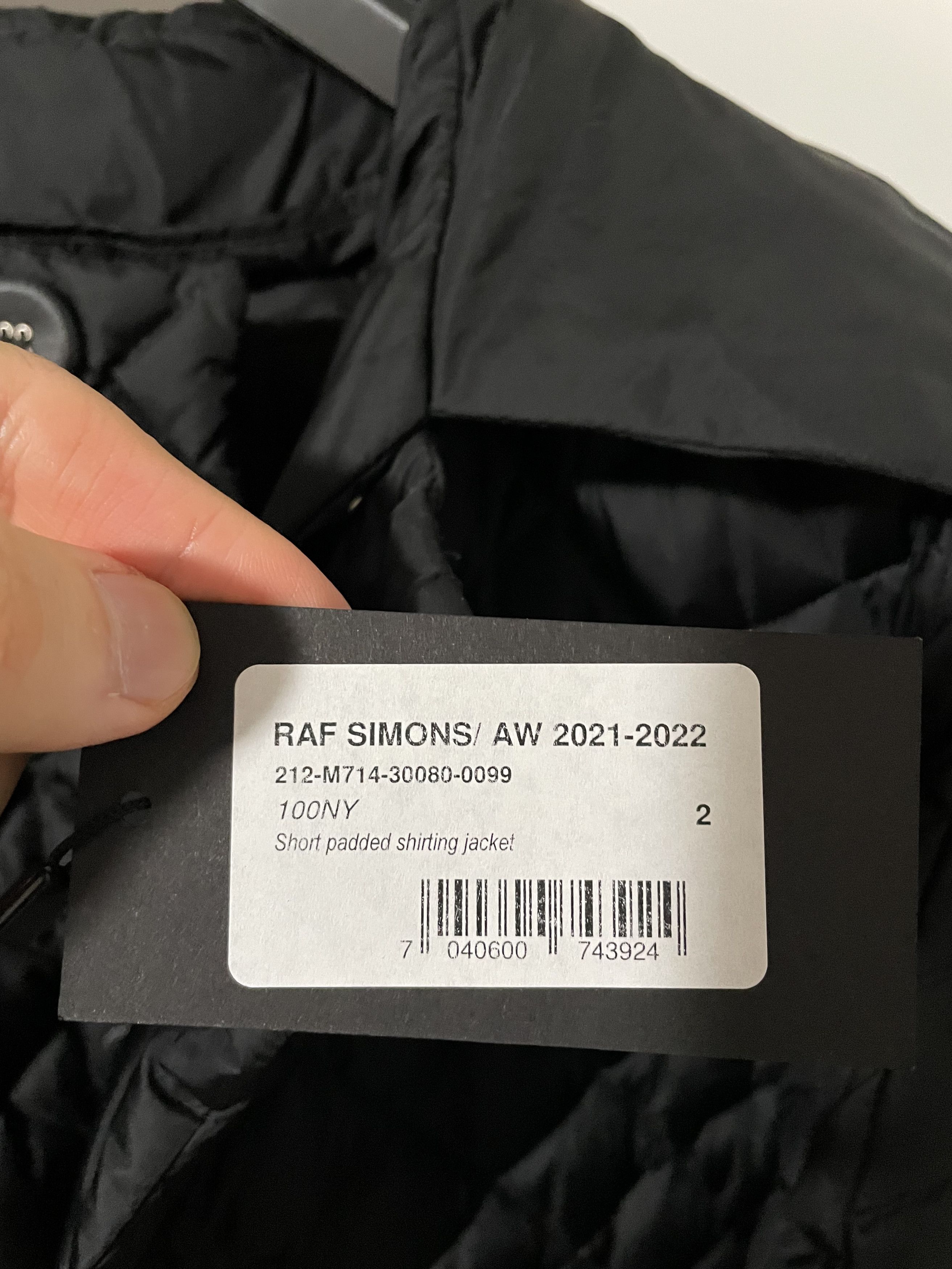 Raf Simons Black Oversized Quilted Short Padded Shirting Jacket Size US M / EU 48-50 / 2 - 8 Thumbnail