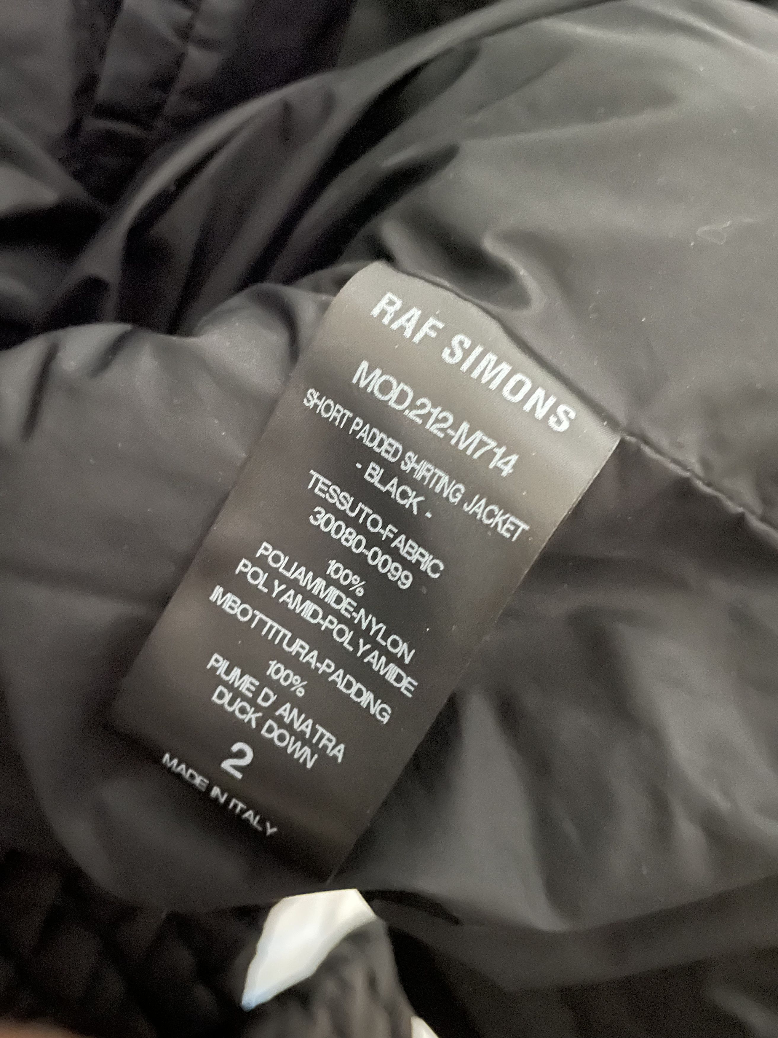 Raf Simons Black Oversized Quilted Short Padded Shirting Jacket Size US M / EU 48-50 / 2 - 9 Thumbnail