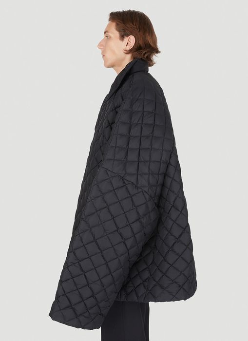 Raf Simons Black Oversized Quilted Short Padded Shirting Jacket