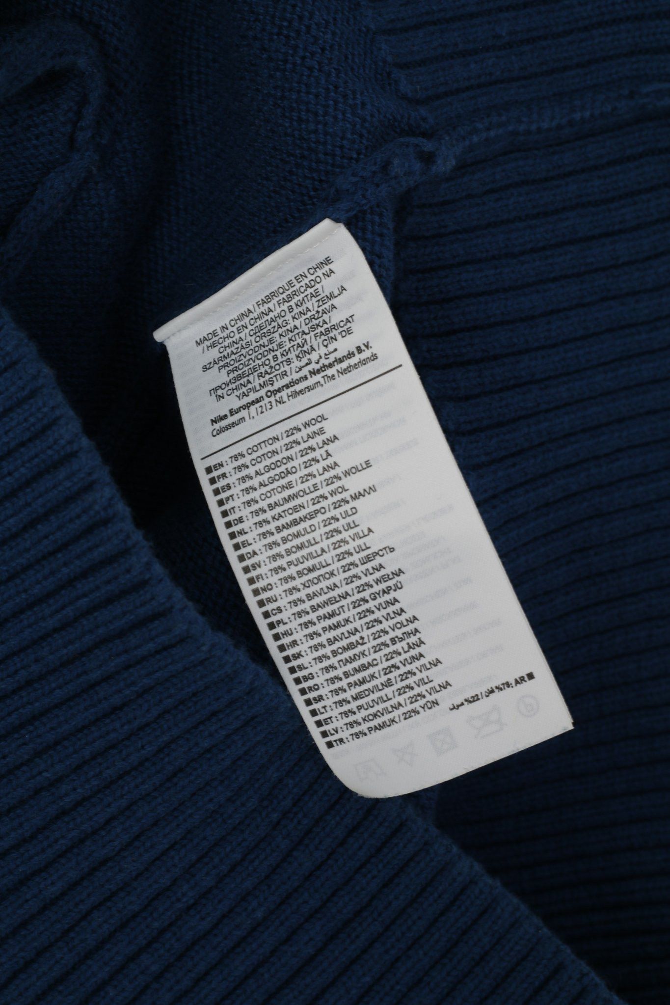 Nike × Vintage Nike Men L Sweater Navy Long Stretch Cotton Wool 8039 Size US L / EU 52-54 / 3 - 5 Thumbnail