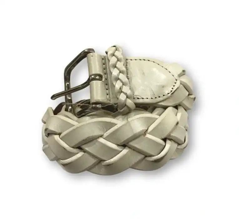 image of White Intersect Buckle Belt, Men's
