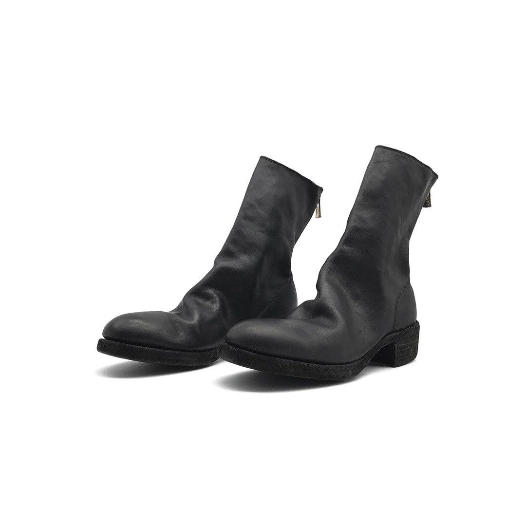 image of Guidi Black Horsegrain 788Z Back Zip Boots, Men's