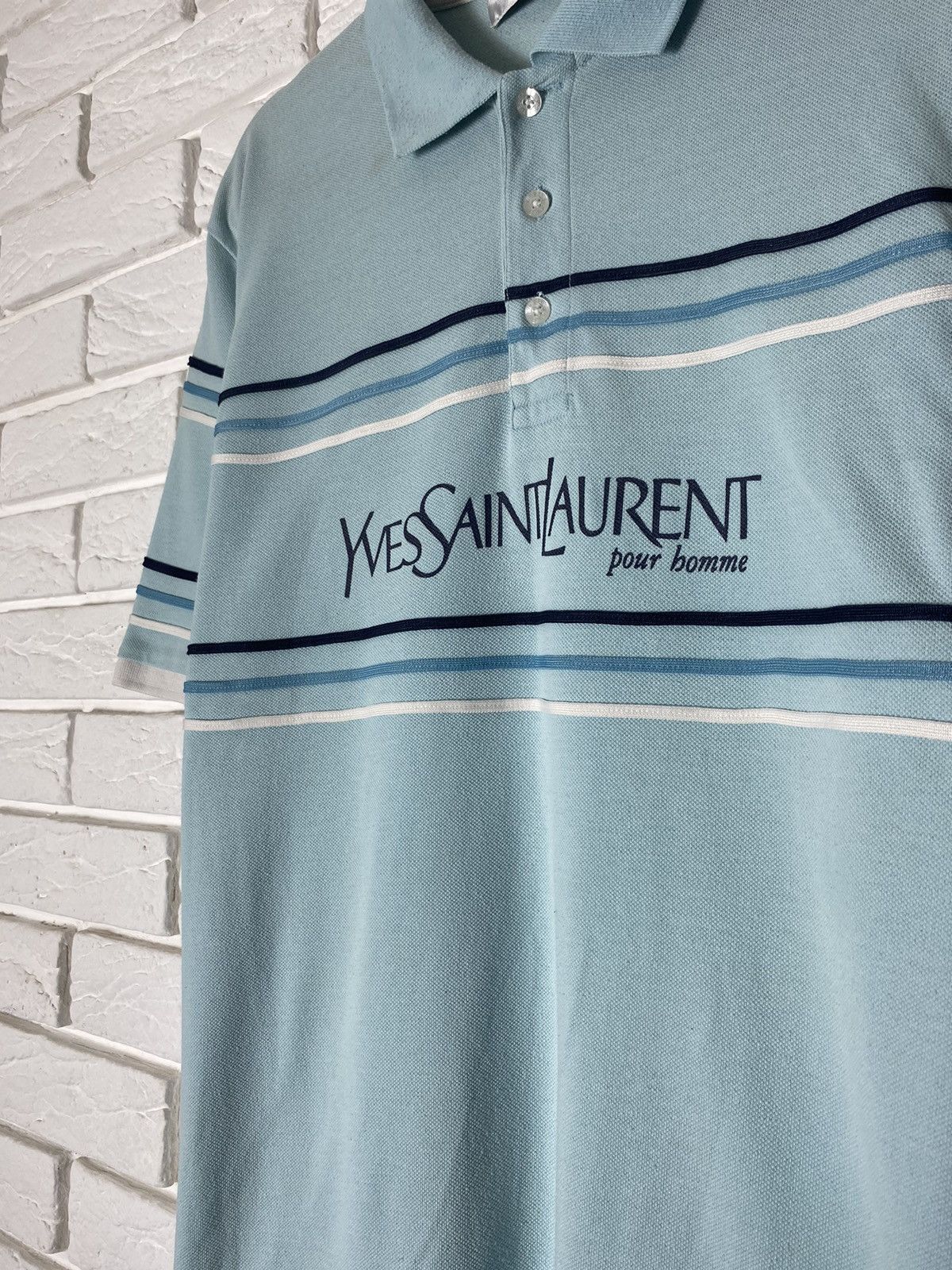 Yves Saint Laurent Yves Saint Laurent Polo T-shirt big logo Size US XL / EU 56 / 4 - 4 Thumbnail