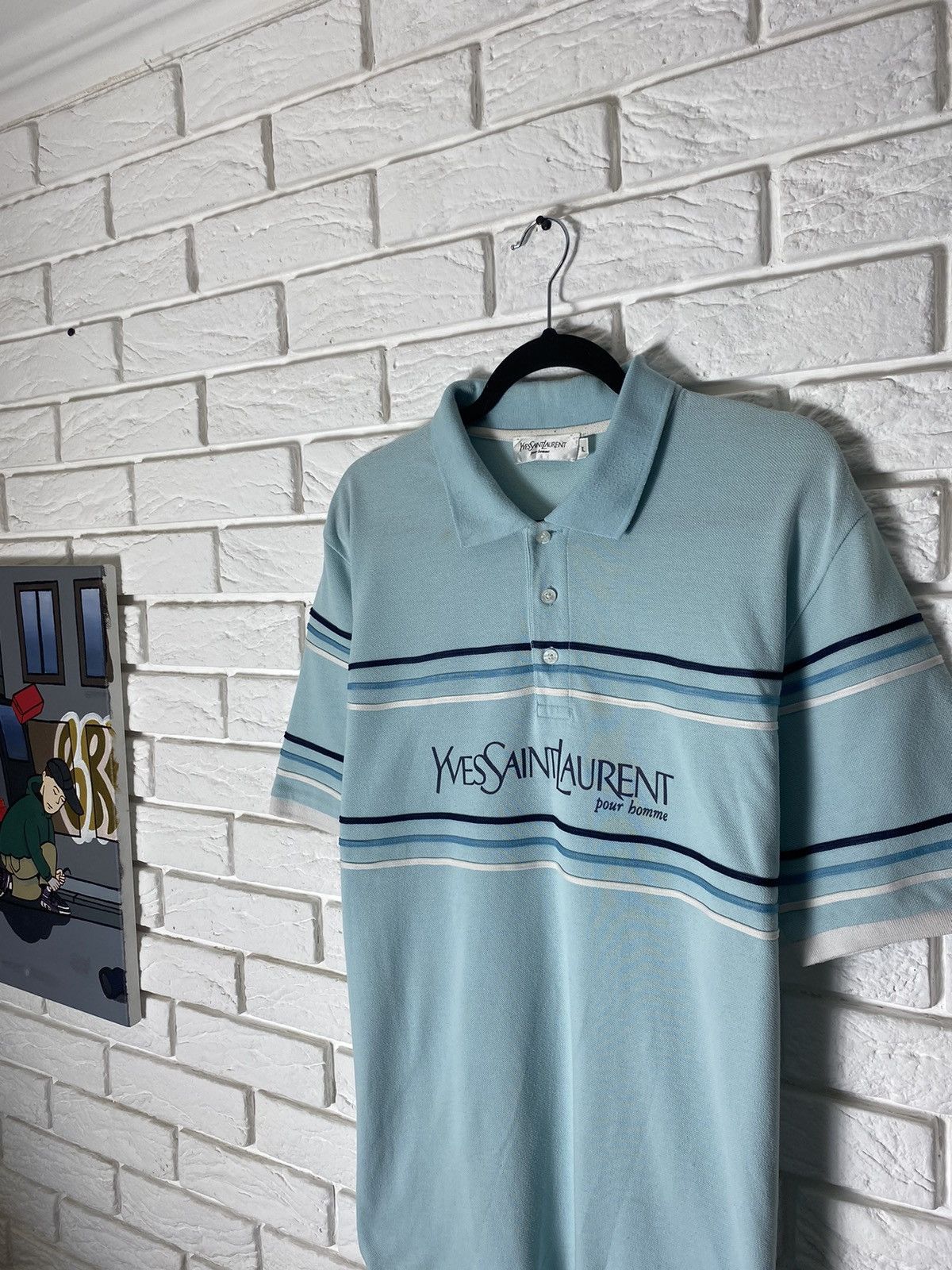 Yves Saint Laurent Yves Saint Laurent Polo T-shirt big logo Size US XL / EU 56 / 4 - 6 Thumbnail