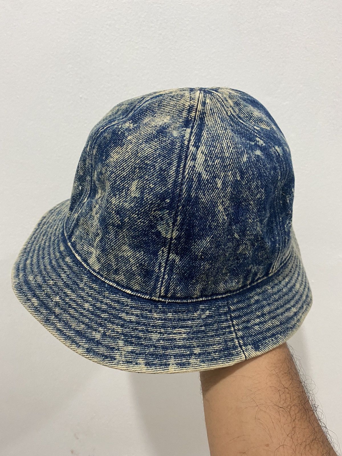 Japanese Brand VTG Distress Acid Washed Denim Style Bucket Hat Size ONE SIZE - 3 Thumbnail