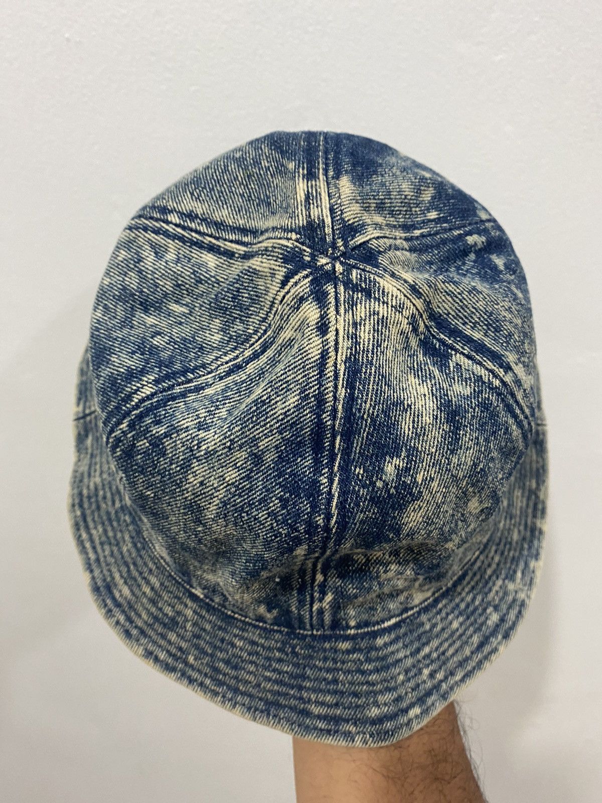 Japanese Brand VTG Distress Acid Washed Denim Style Bucket Hat Size ONE SIZE - 5 Thumbnail