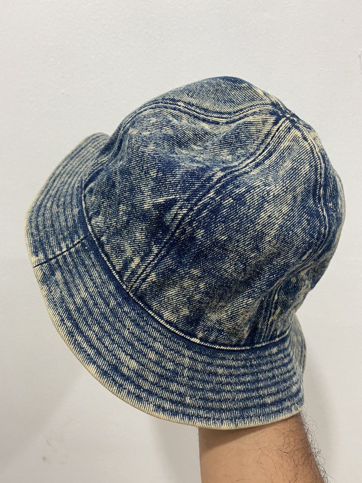 Japanese Brand VTG Distress Acid Washed Denim Style Bucket Hat Size ONE SIZE - 4 Thumbnail