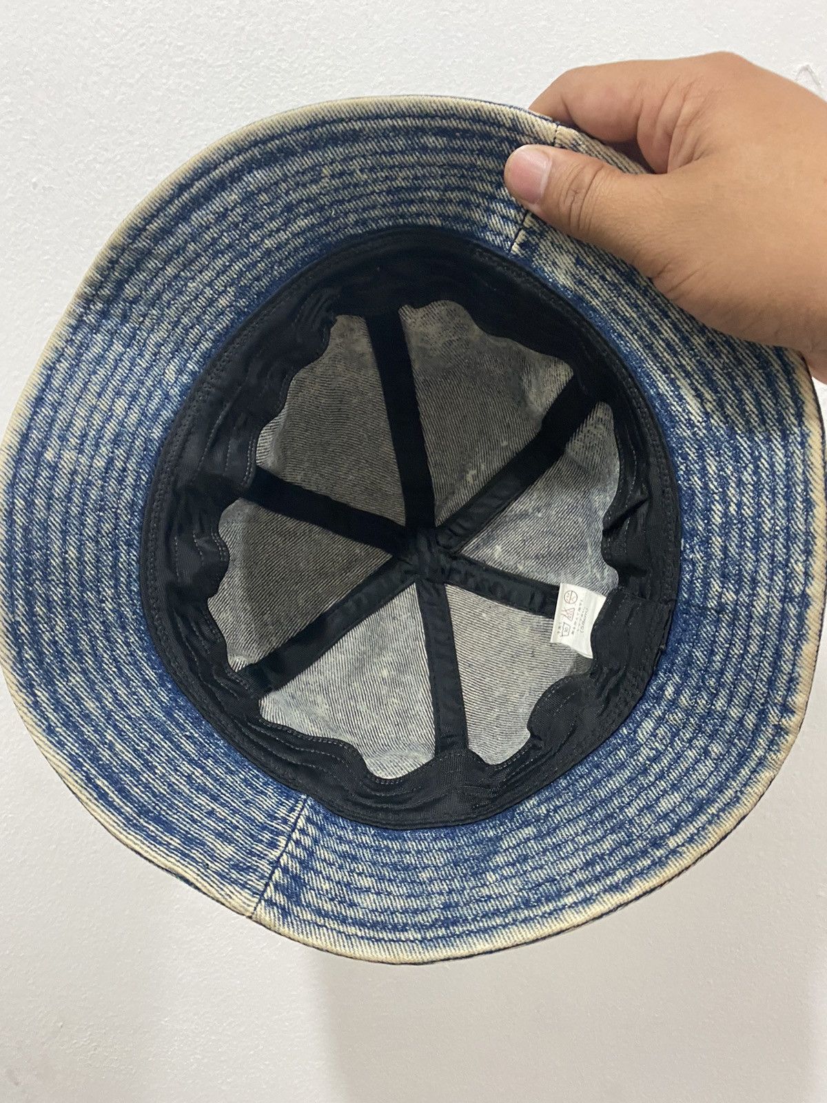 Japanese Brand VTG Distress Acid Washed Denim Style Bucket Hat Size ONE SIZE - 6 Thumbnail