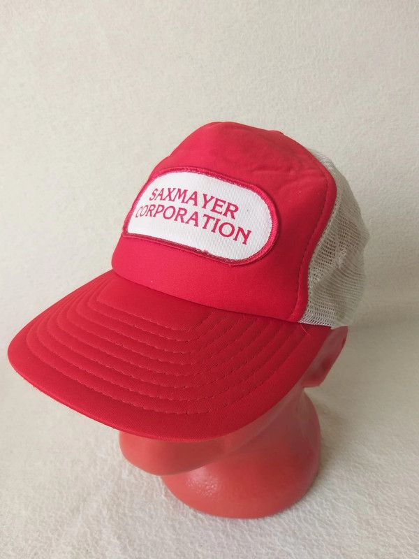 Vintage Vintage Red Trucker Hat Mesh Cap Workwear Y2K Size ONE SIZE - 2 Thumbnail