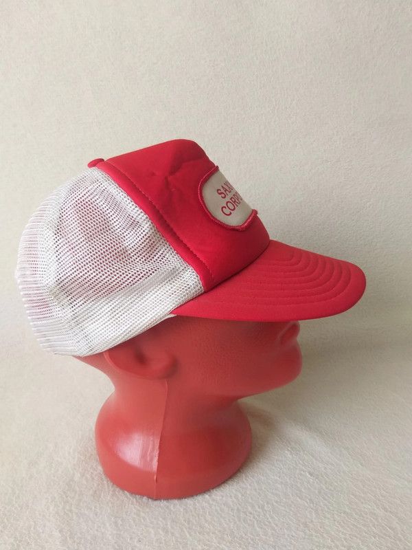 Vintage Vintage Red Trucker Hat Mesh Cap Workwear Y2K Size ONE SIZE - 3 Thumbnail