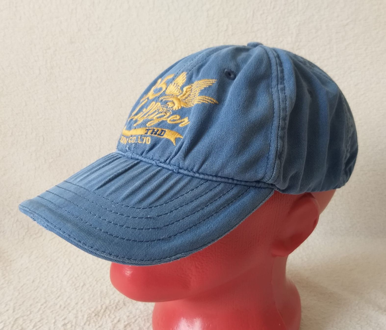 Tommy Hilfiger Tommy Hilfiger 85 Logo Distressed Denim Cap Hat Size ONE SIZE - 2 Thumbnail