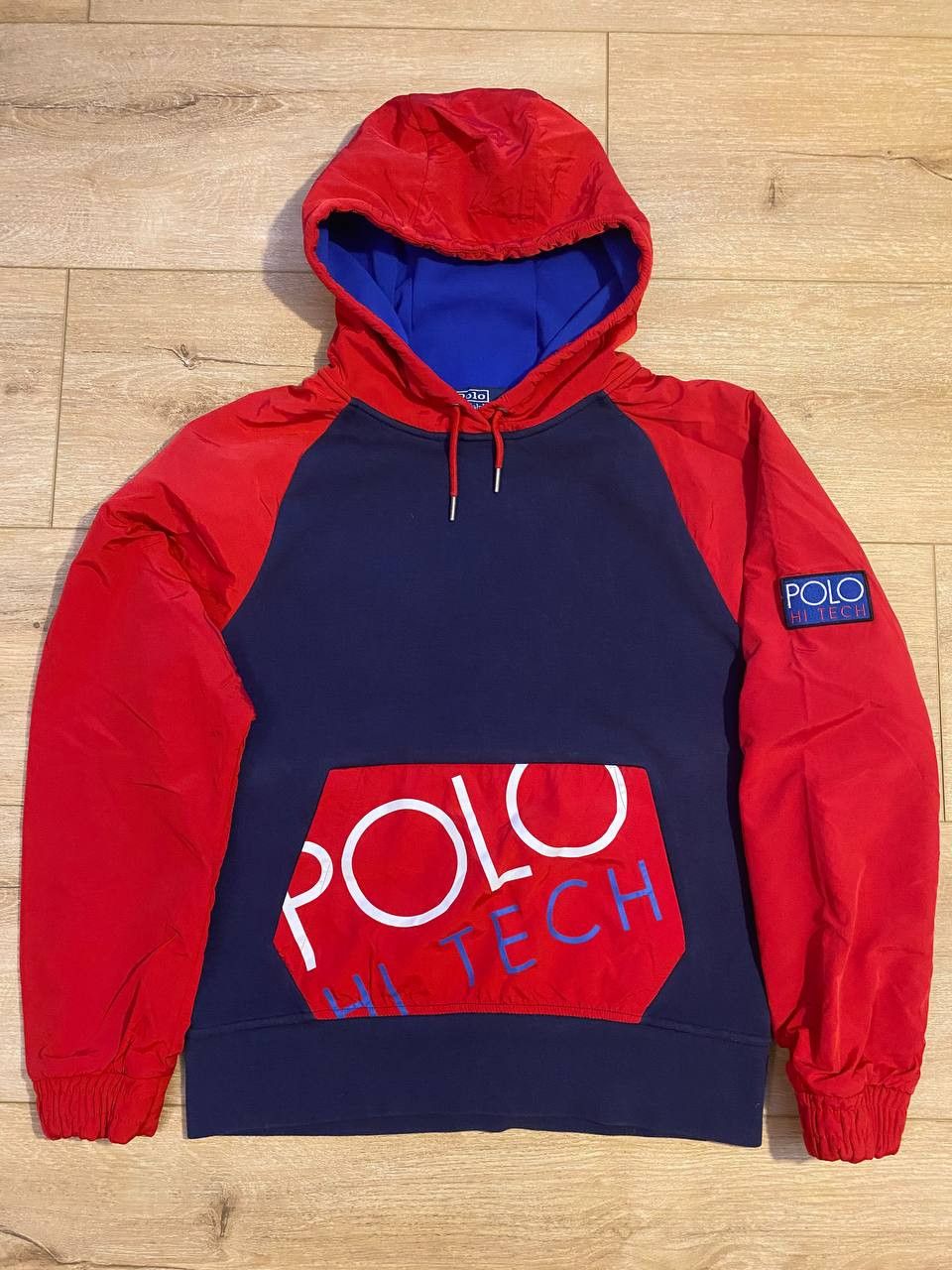 image of Polo Ralph Lauren Ralph Laurent Polo Hi Tech Hoodie Vintage in Red/Blue, Men's (Size Small)