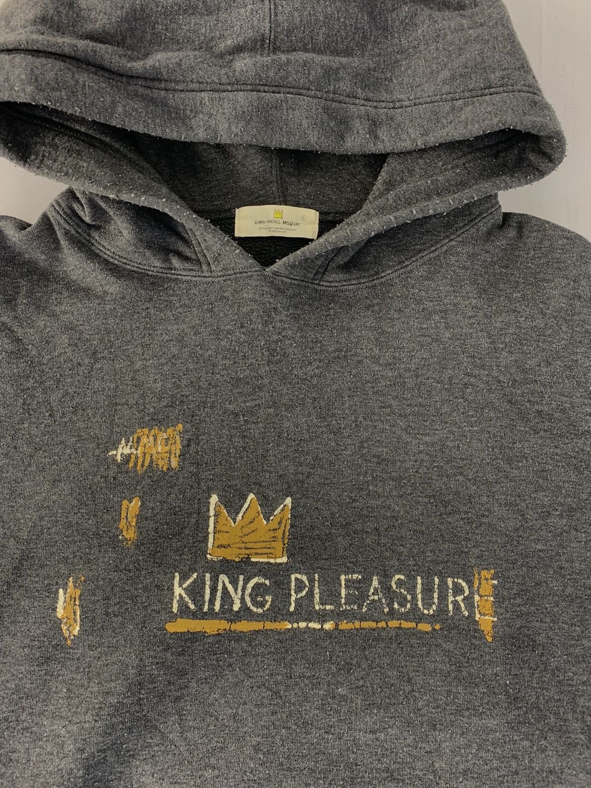 Japanese Brand Vintage Jean Michel Basquiat King Pleasure Art Logo Hoodies Size US L / EU 52-54 / 3 - 3 Thumbnail