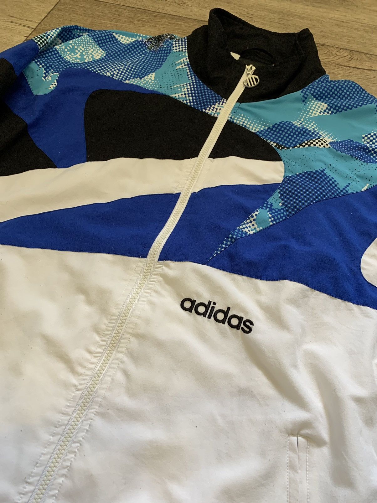 Adidas × Vintage Vintage Adidas Track Jacket Windbreaker Mini Swoosh Y2K USA Size US L / EU 52-54 / 3 - 2 Thumbnail