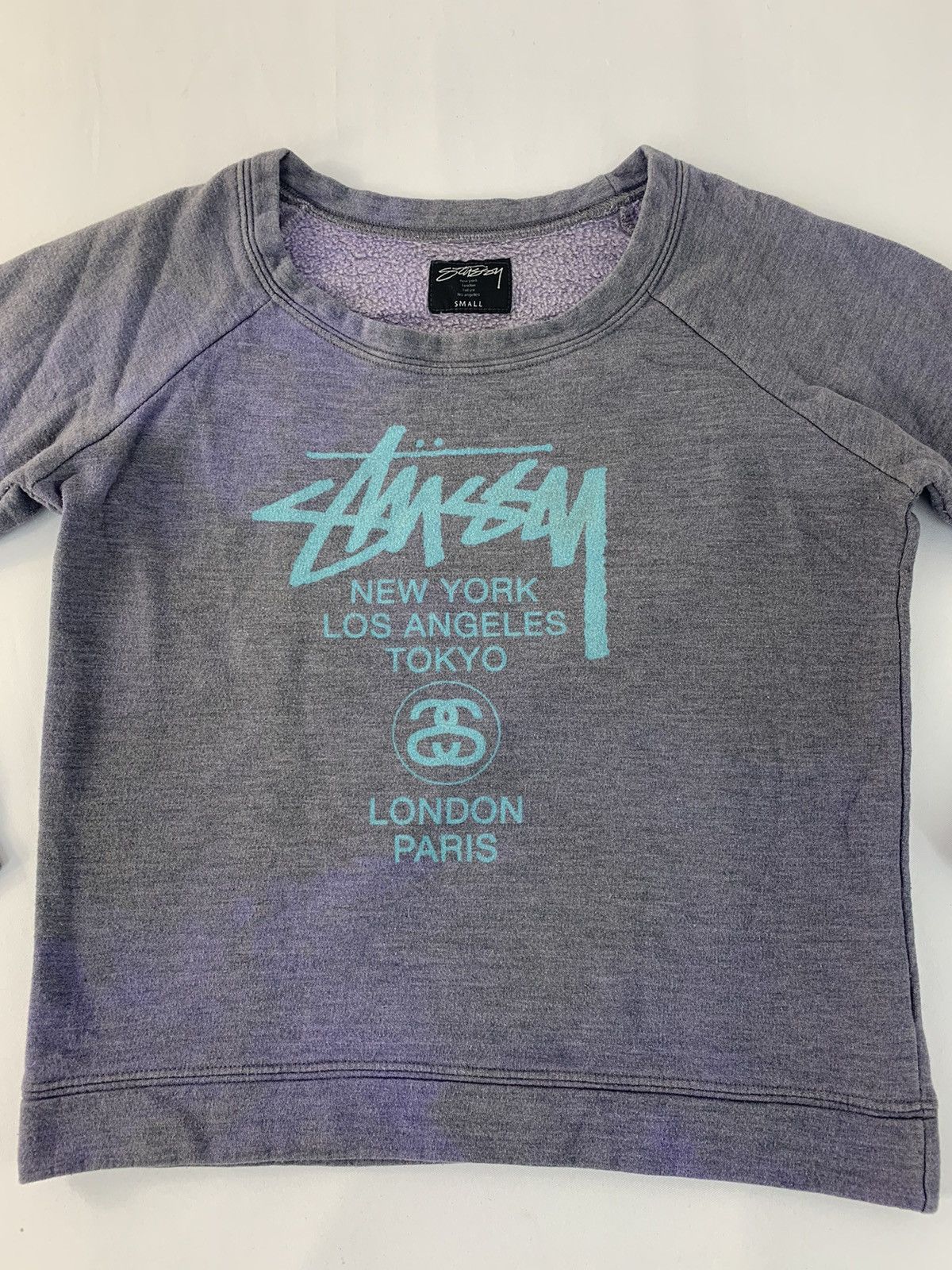 Stussy 90s Stussy World City Tour Big Logo Printed Sweatshirt Size S / US 4 / IT 40 - 2 Thumbnail