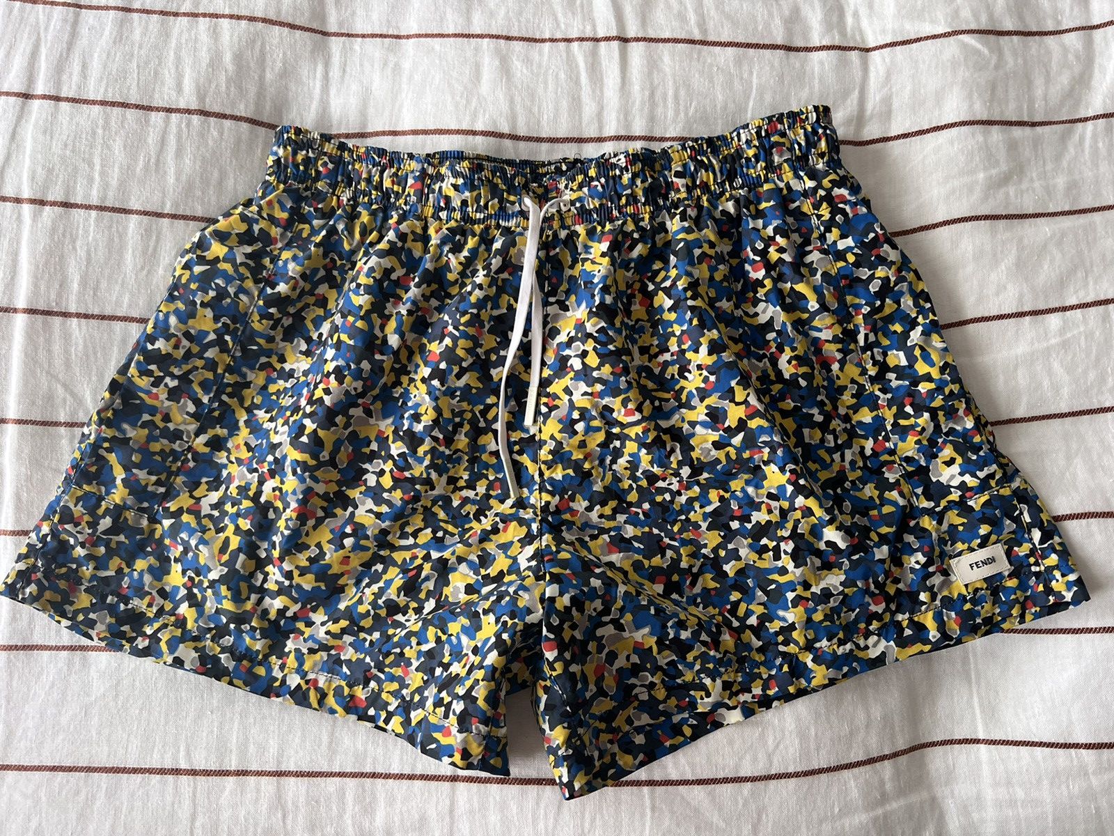 image of Fendi Swimshorts - Multicolour in Blue, Men's (Size 32)