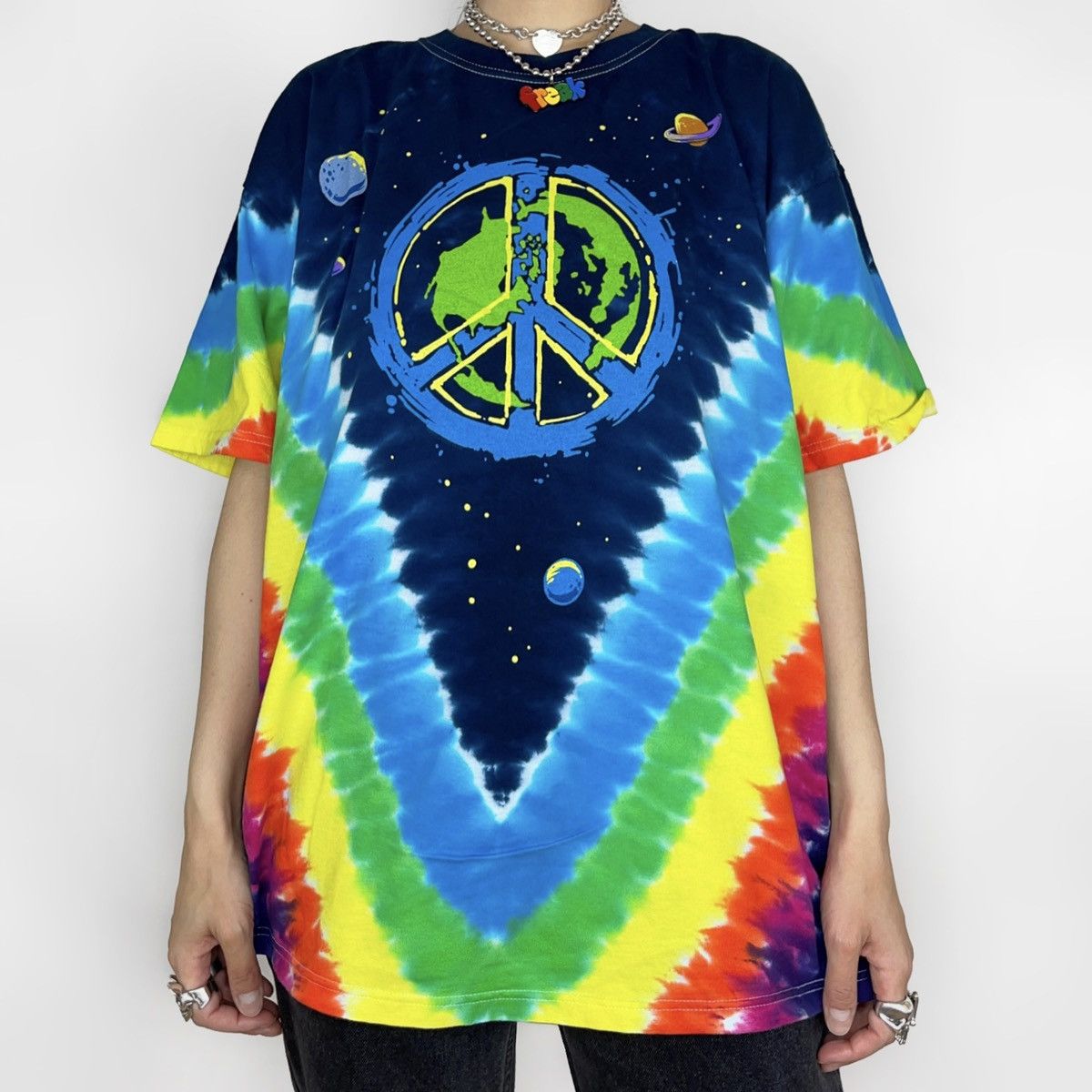 Liquid Blue Peace Sign Tie Dye Shirt Size US M / EU 48-50 / 2 - 1 Thumbnail