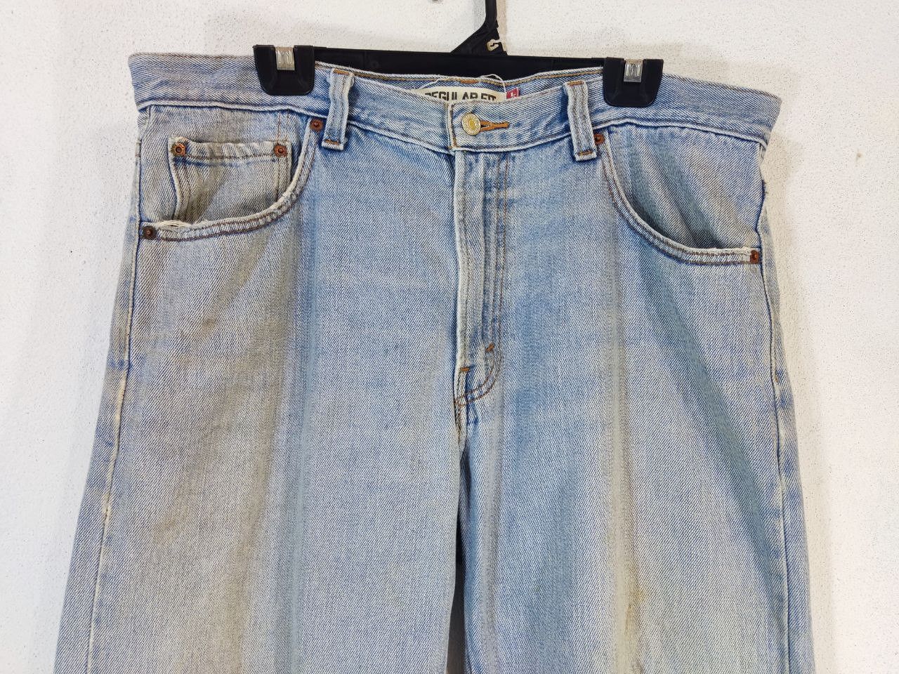 Levi's vintage levis 505 regular fit light wash distressed denim Size US 39 - 11 Thumbnail