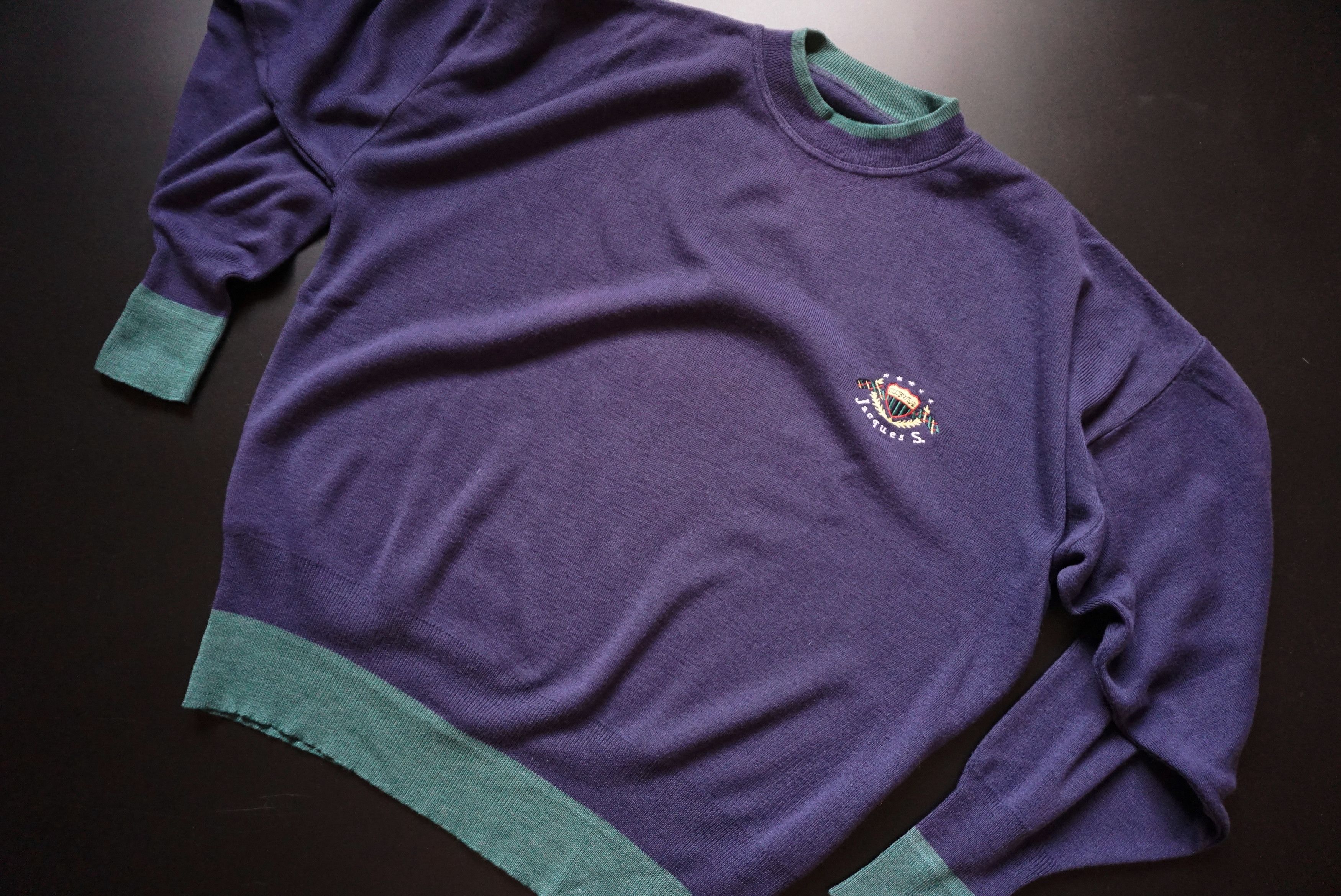 Designer True vintage Jacques S Large jumper 50% wool 80's knit y2k Size US L / EU 52-54 / 3 - 7 Thumbnail
