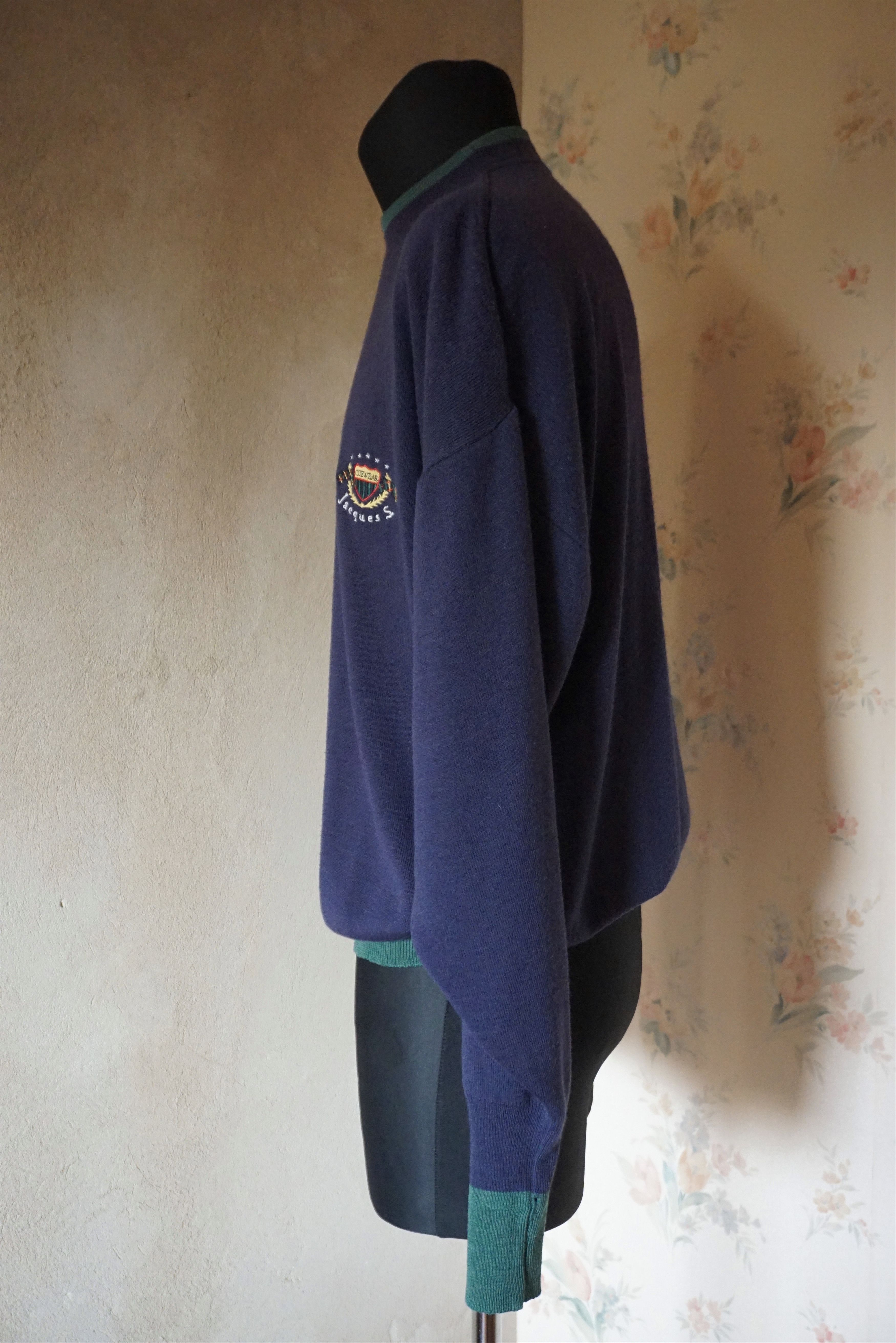 Designer True vintage Jacques S Large jumper 50% wool 80's knit y2k Size US L / EU 52-54 / 3 - 11 Thumbnail