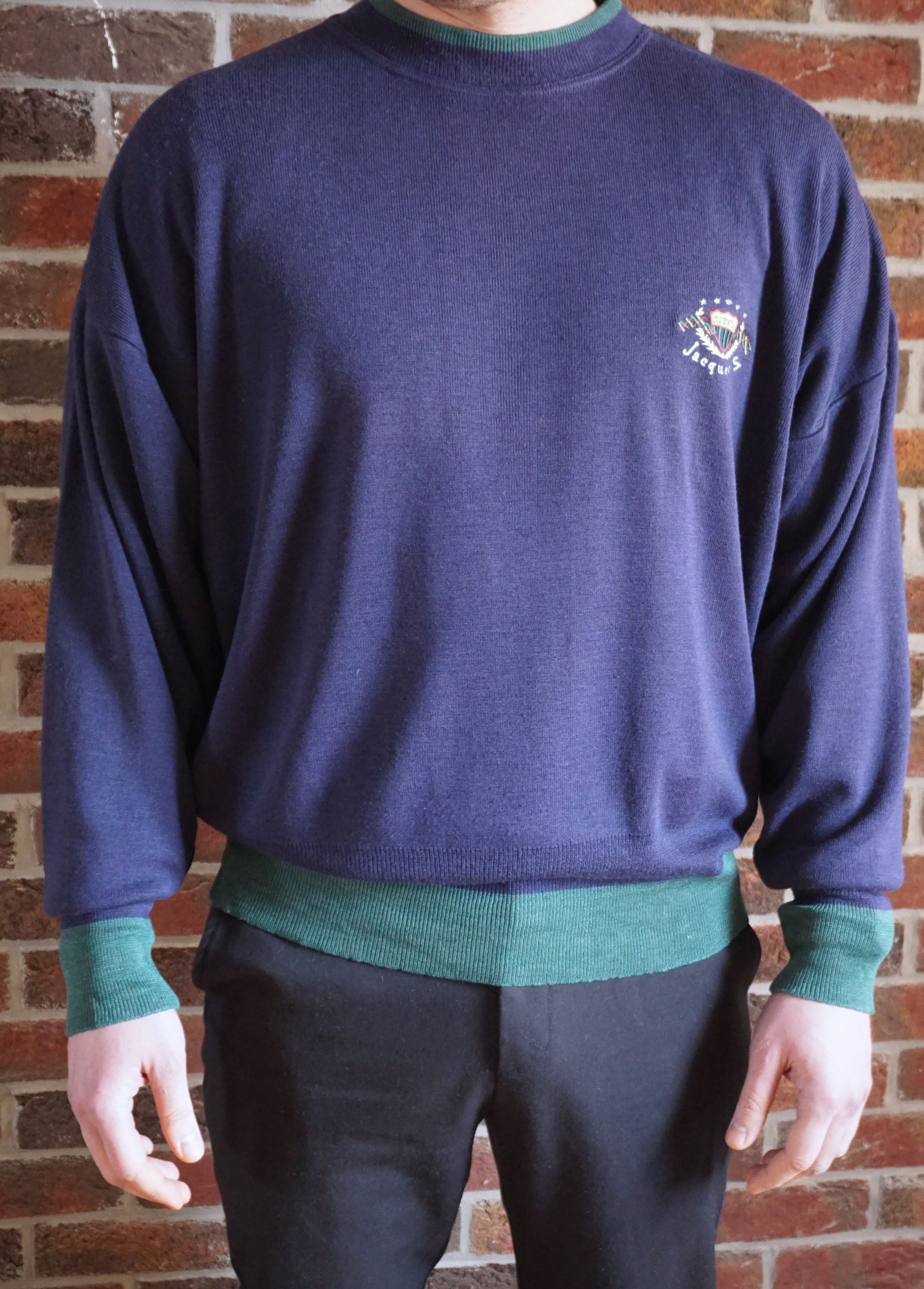 Designer True vintage Jacques S Large jumper 50% wool 80's knit y2k Size US L / EU 52-54 / 3 - 20 Thumbnail