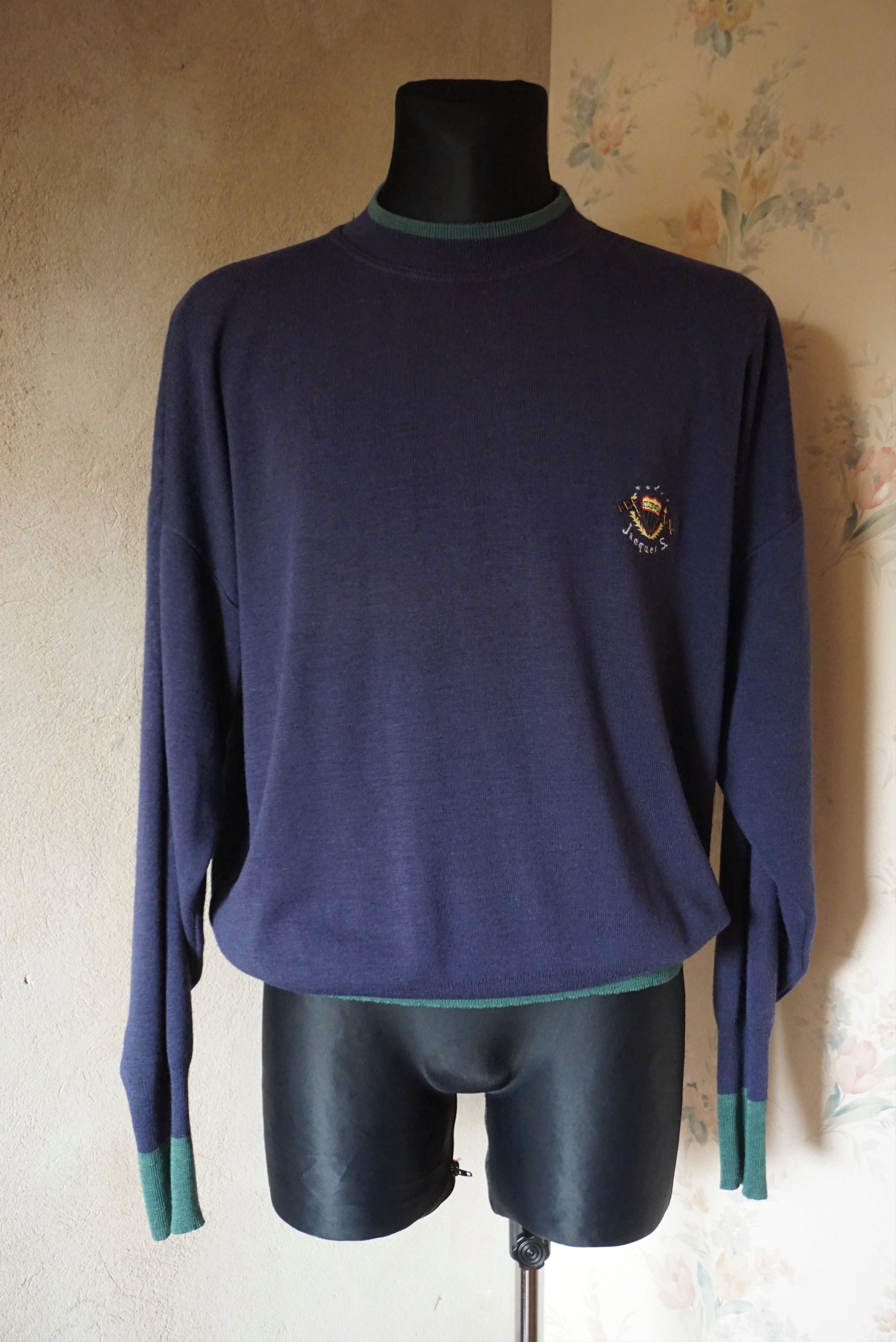 Designer True vintage Jacques S Large jumper 50% wool 80's knit y2k Size US L / EU 52-54 / 3 - 8 Thumbnail