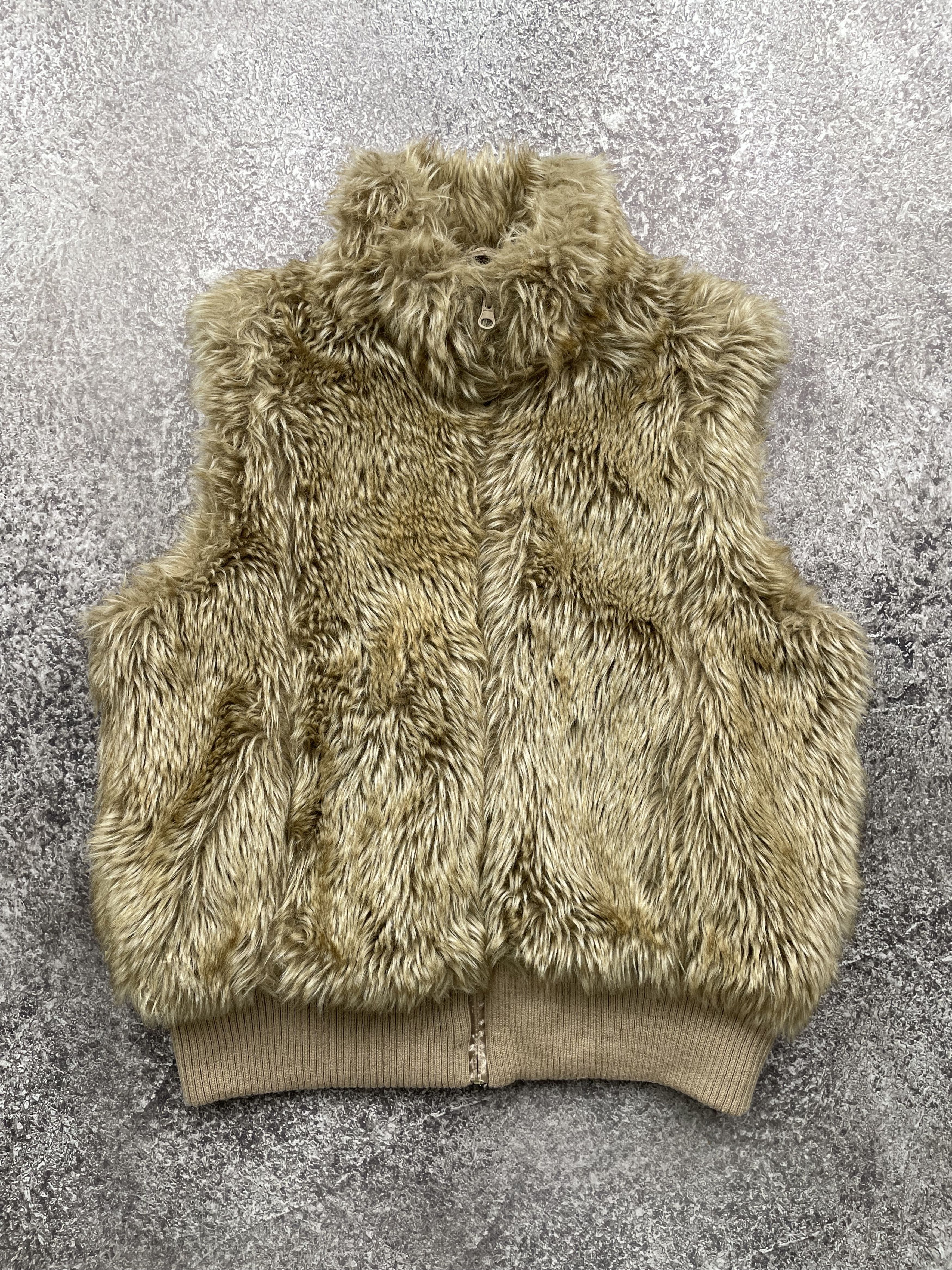 image of 20471120 x Vintage Fur Vest in Brown, Men's (Size Small)
