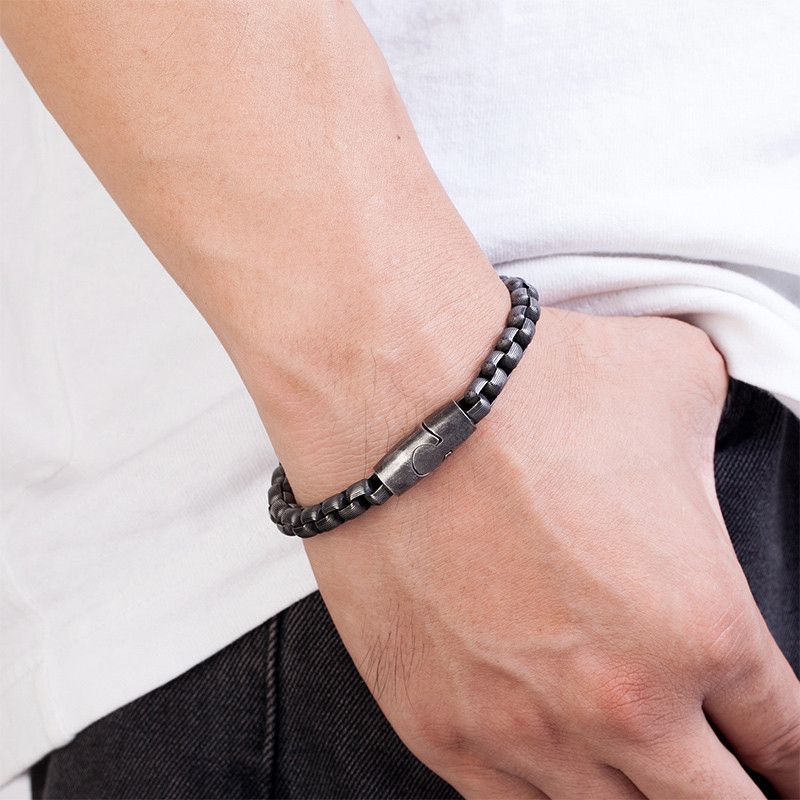 Jewelry 316L Stainless Steel Hand Chain Bangle Bracelet Size ONE SIZE - 4 Thumbnail