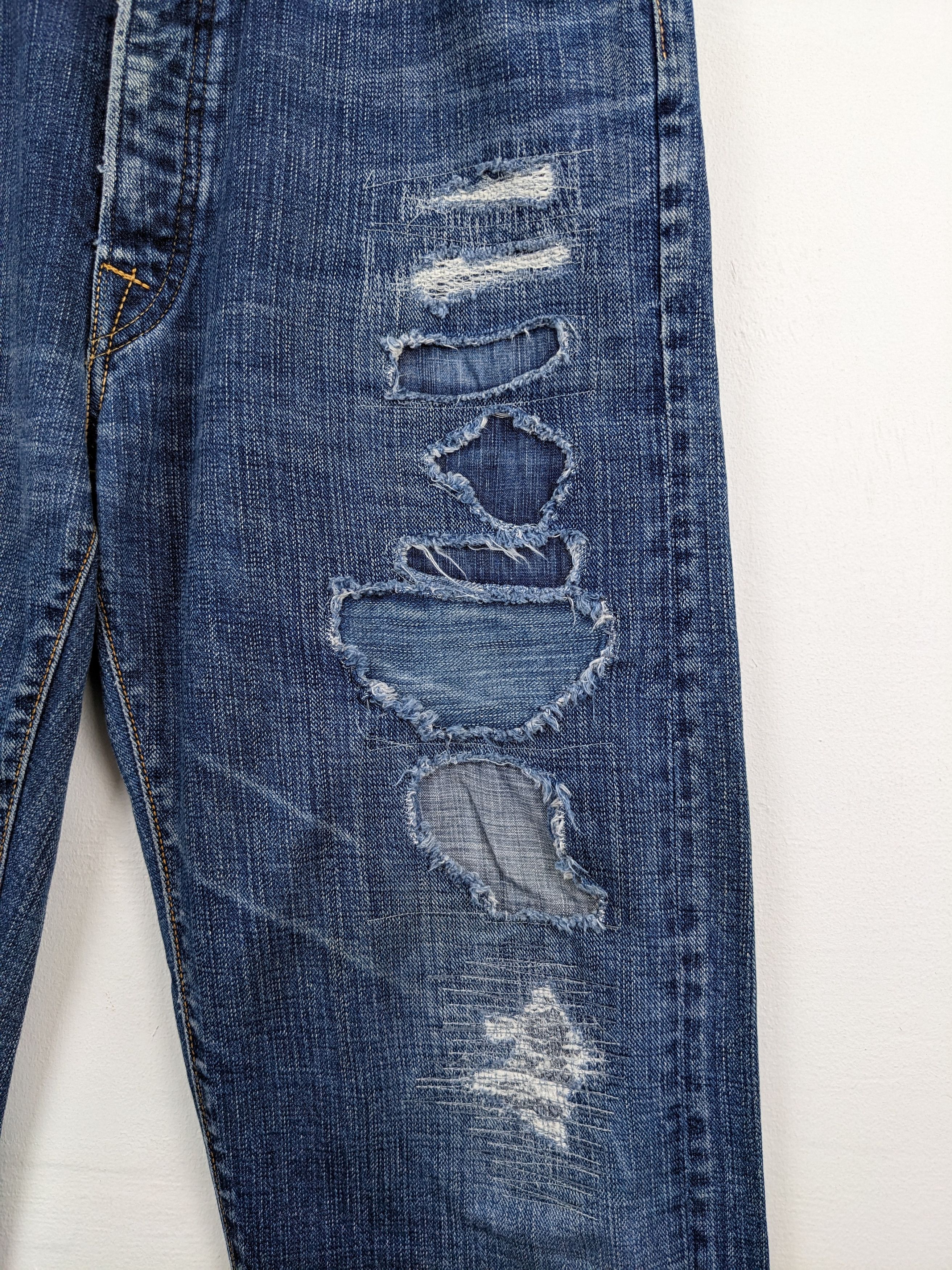 45rpm × Vintage Vintage 45 Rpm Distressed Jeans Patchwork Kapital Style Size US 32 / EU 48 - 7 Thumbnail