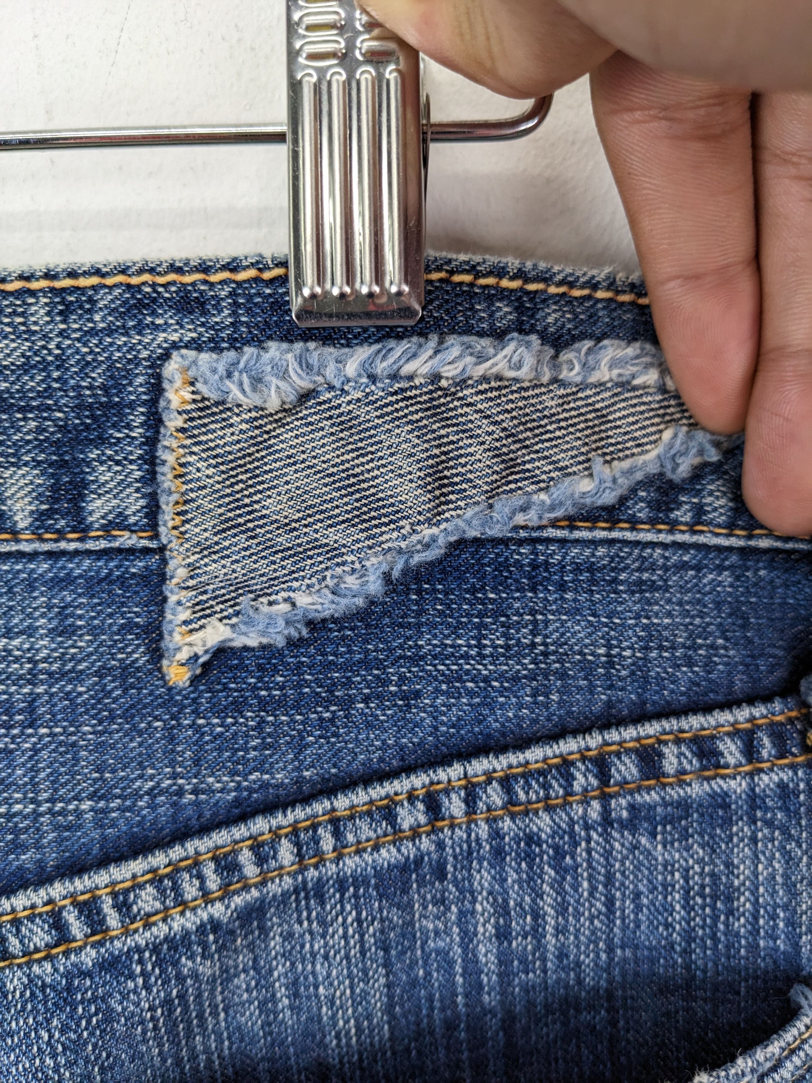 45rpm × Vintage Vintage 45 Rpm Distressed Jeans Patchwork Kapital Style Size US 32 / EU 48 - 13 Thumbnail