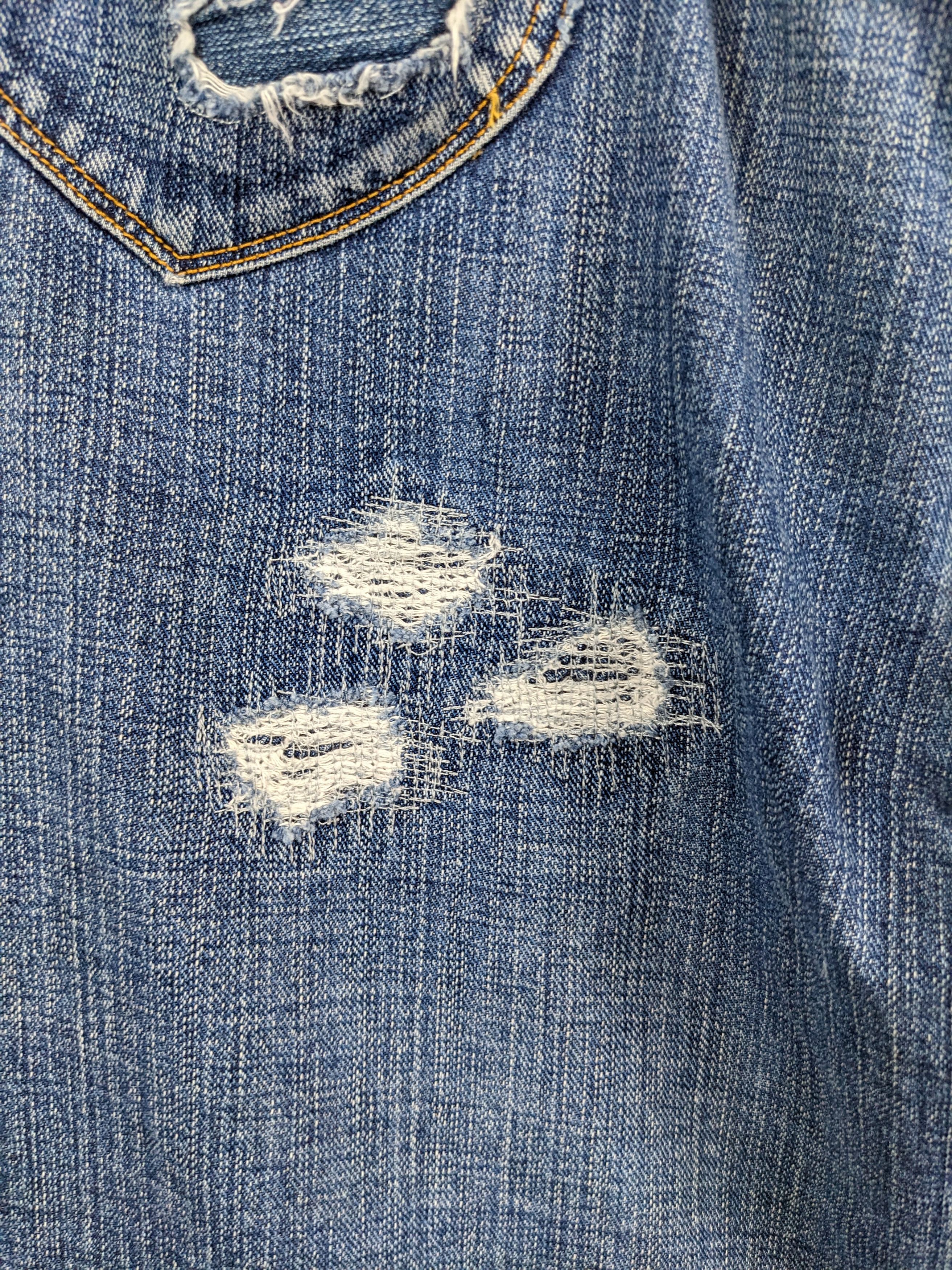 45rpm × Vintage Vintage 45 Rpm Distressed Jeans Patchwork Kapital Style Size US 32 / EU 48 - 17 Thumbnail