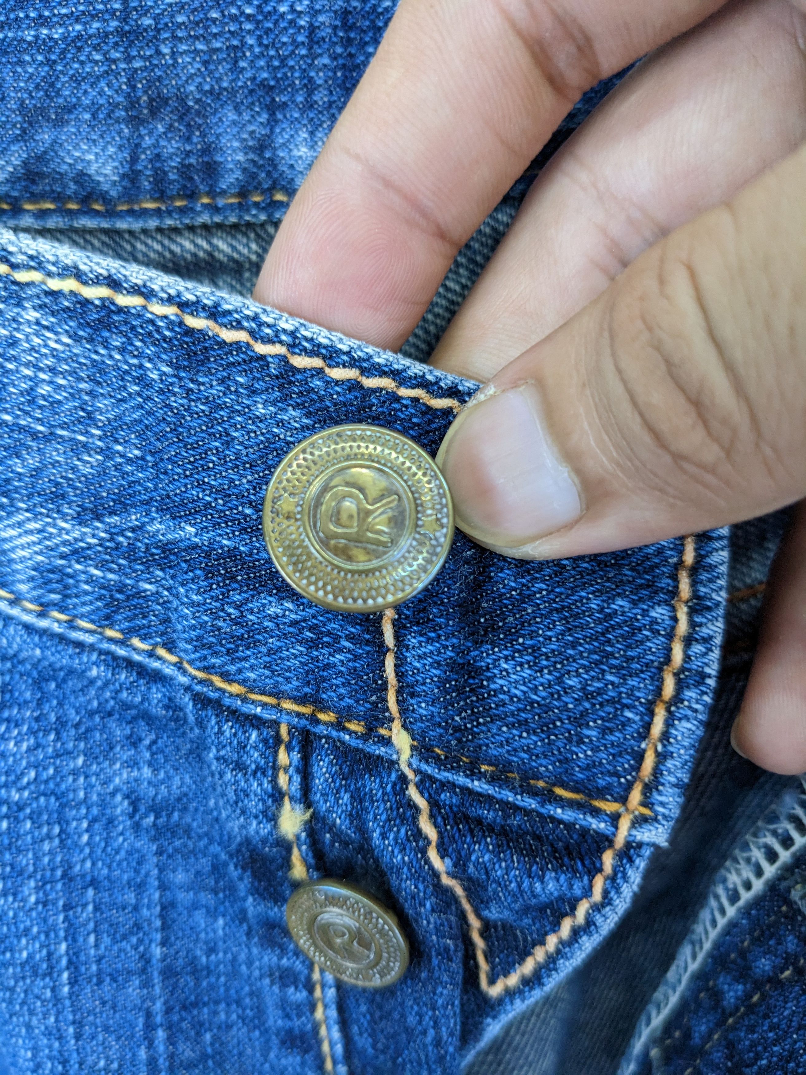 45rpm × Vintage Vintage 45 Rpm Distressed Jeans Patchwork Kapital Style Size US 32 / EU 48 - 10 Thumbnail