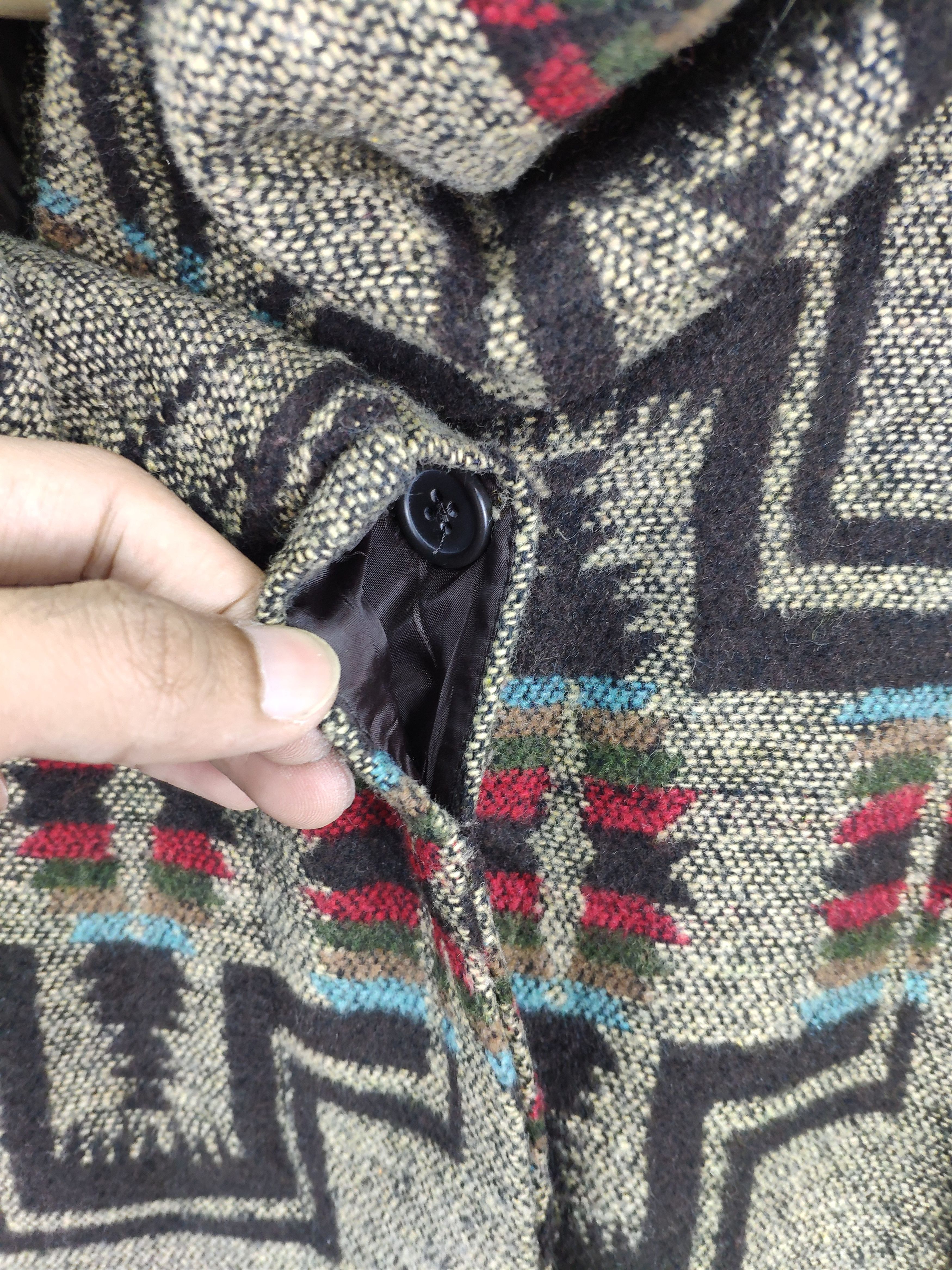 Mossimo × Vintage Vintage Mossimo Wool Hoodie Cardigan Navajo Style Size M / US 6-8 / IT 42-44 - 10 Thumbnail