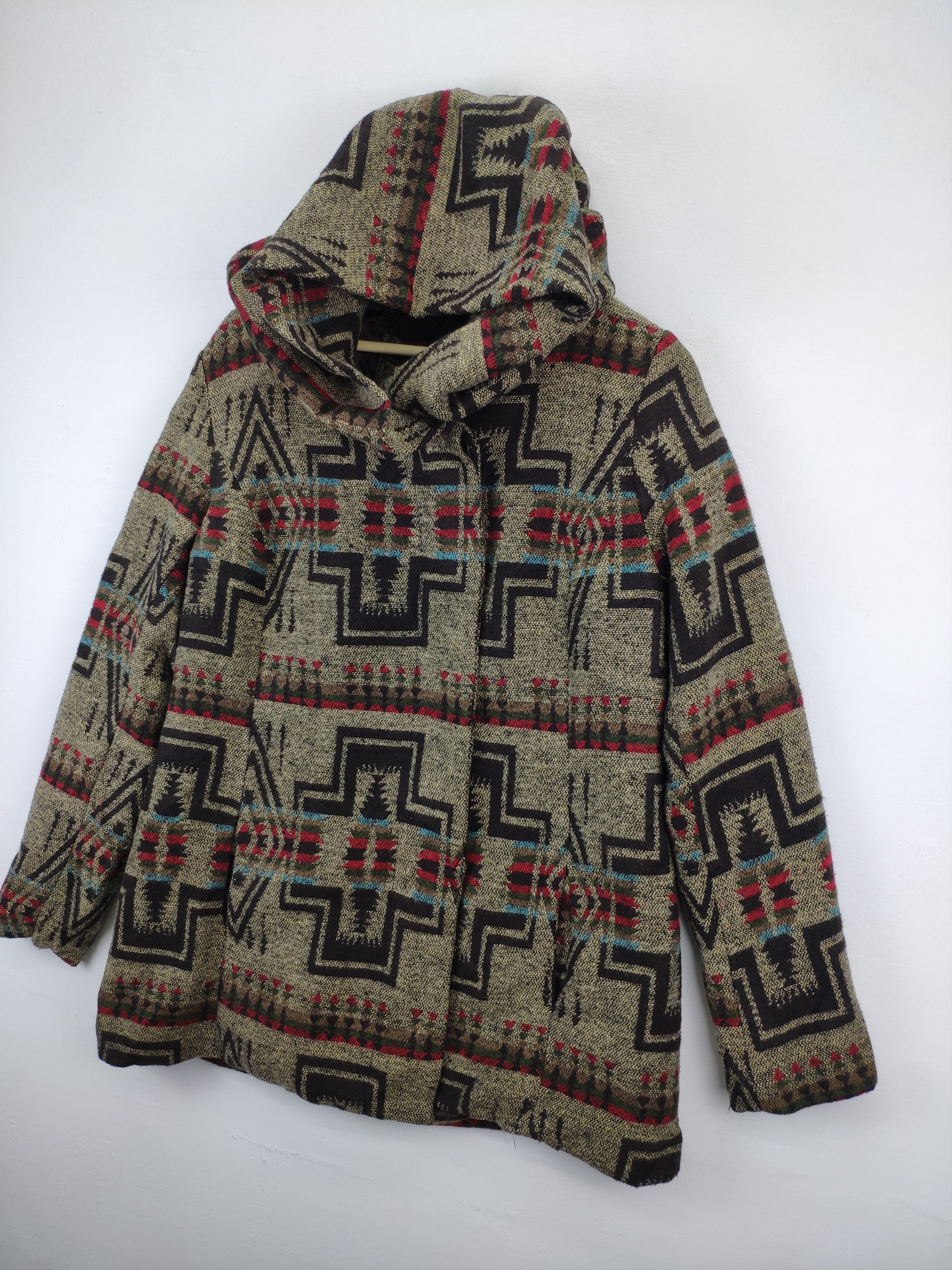 Mossimo × Vintage Vintage Mossimo Wool Hoodie Cardigan Navajo Style Size M / US 6-8 / IT 42-44 - 5 Thumbnail
