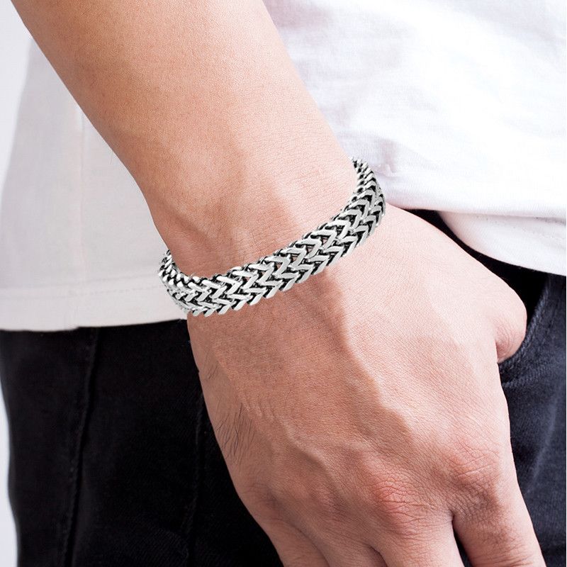 Jewelry Stainless Steel Curb Chain Bangle Bracelet Size ONE SIZE - 1 Thumbnail