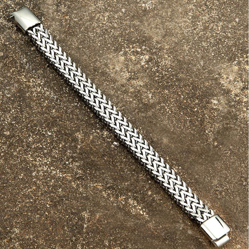 Jewelry Stainless Steel Curb Chain Bangle Bracelet Size ONE SIZE - 3 Thumbnail