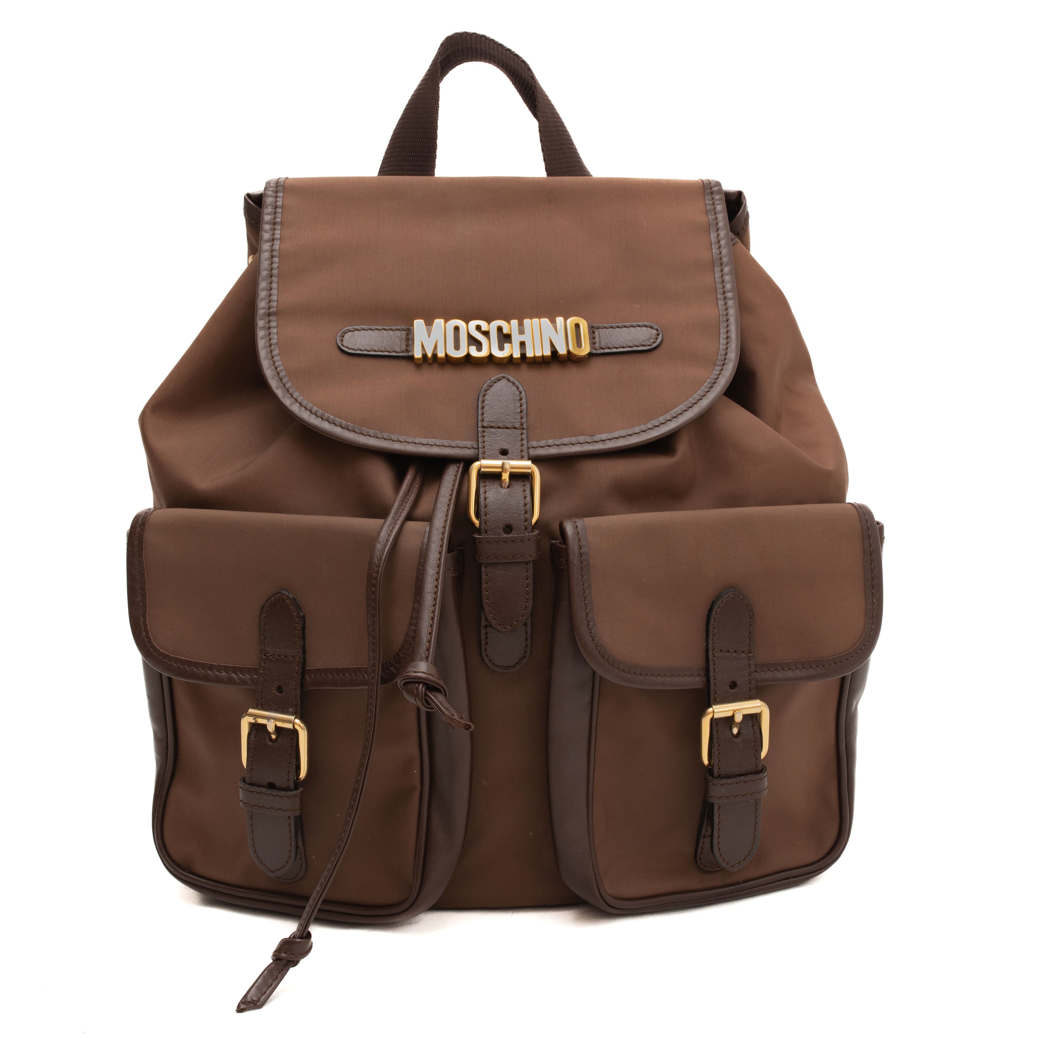 MOSCHINO REDWALL Vintage Nylon and Leather Backpack