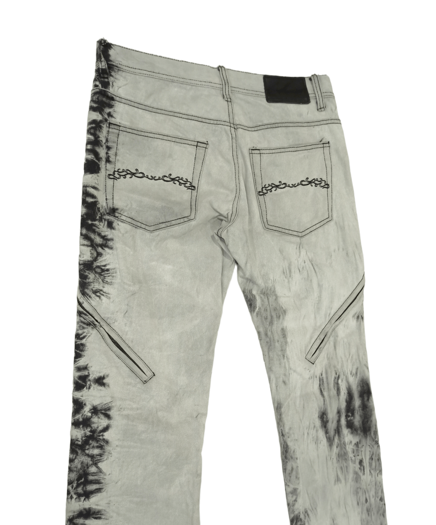 Japanese Brand MiDAS Punk Zipper Smokes Denim Jeans Size US 31 - 12 Thumbnail