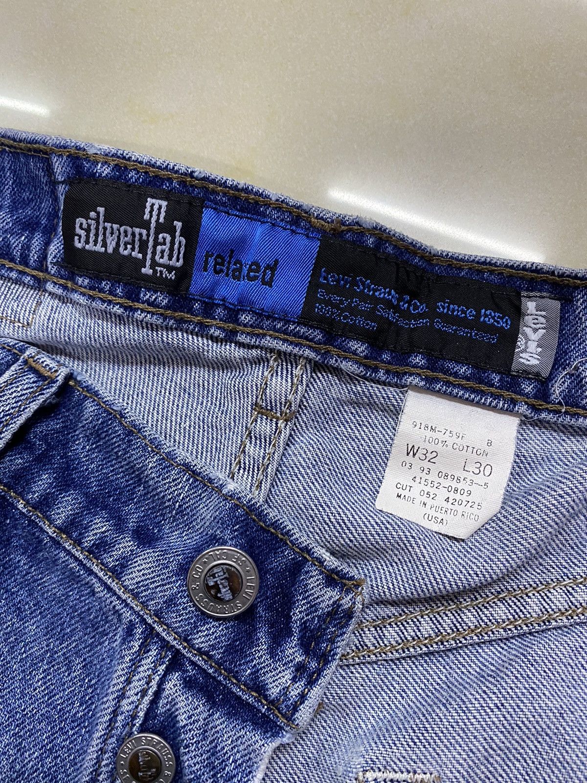 Levi's × Vintage Vintage 90’s Levis Silver Tab Button Fly Denim Size US 31 - 13 Thumbnail