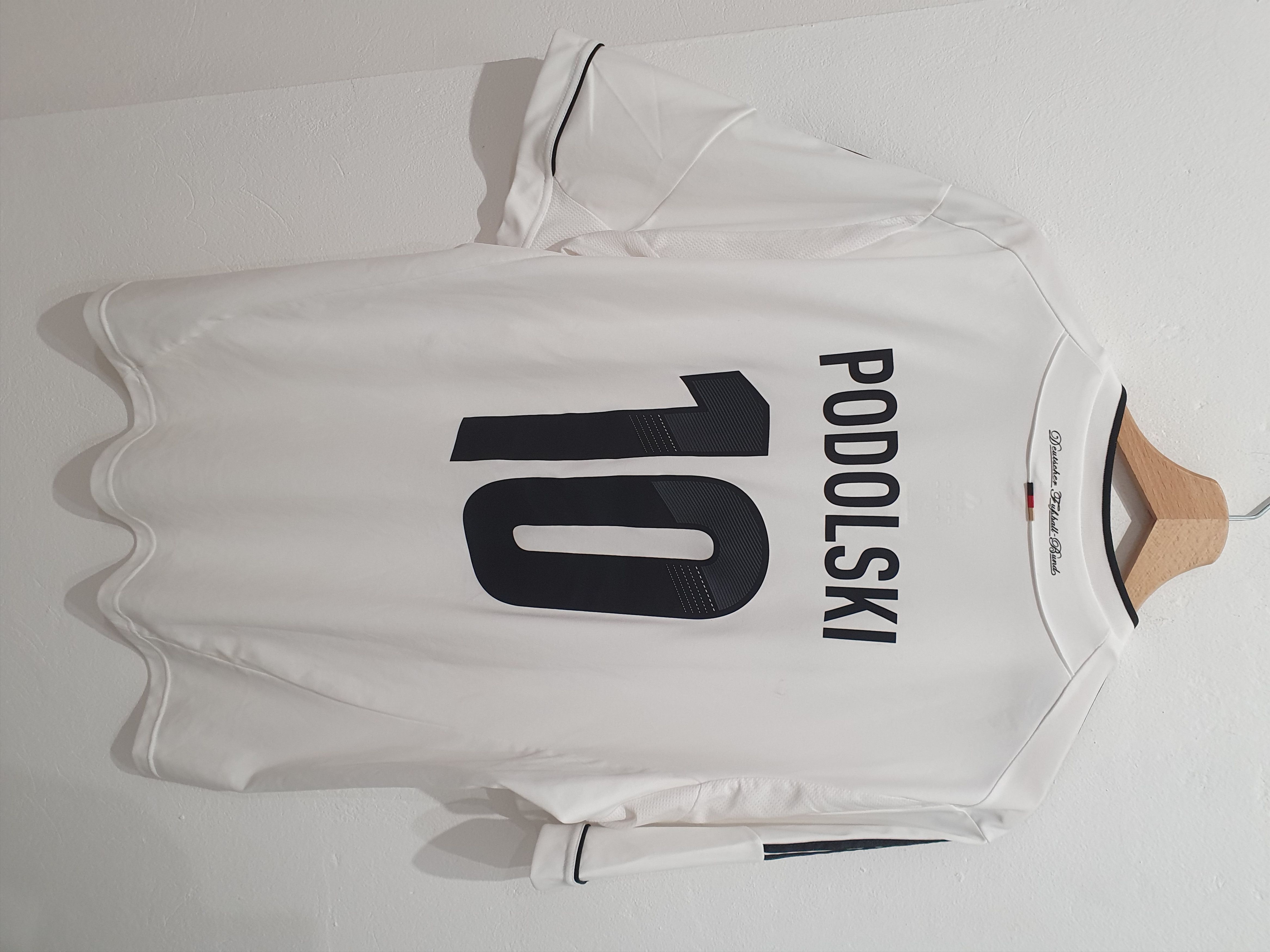 image of Podolski Adidas Deutschland Germany Size XL Shirt 2012 in White, Men's