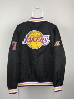 Rare Vintage Mens NBA Varsity Jacket Mega USAA Classic L Boston Lakers EUC