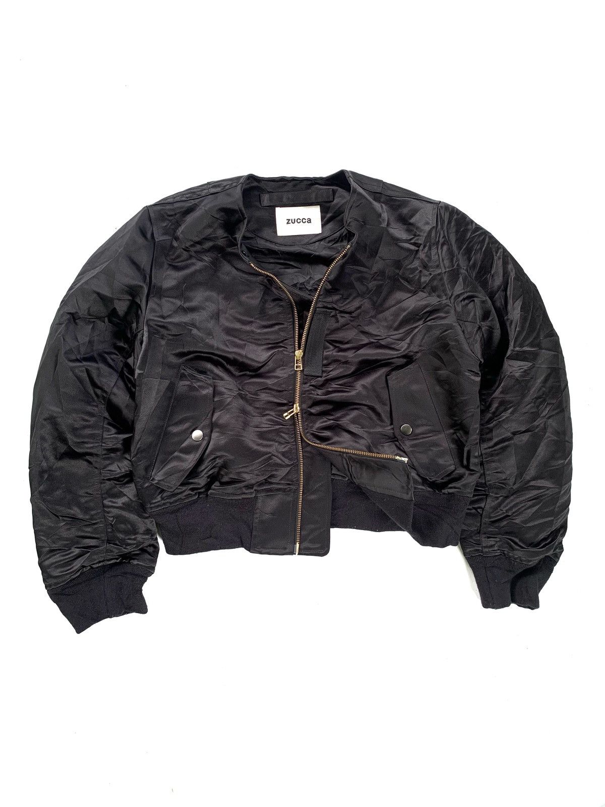 image of Cabane De Zucca x Issey Miyake 2000S Zucca Crop Bomber Jacket in Black, Men's (Size Medium)