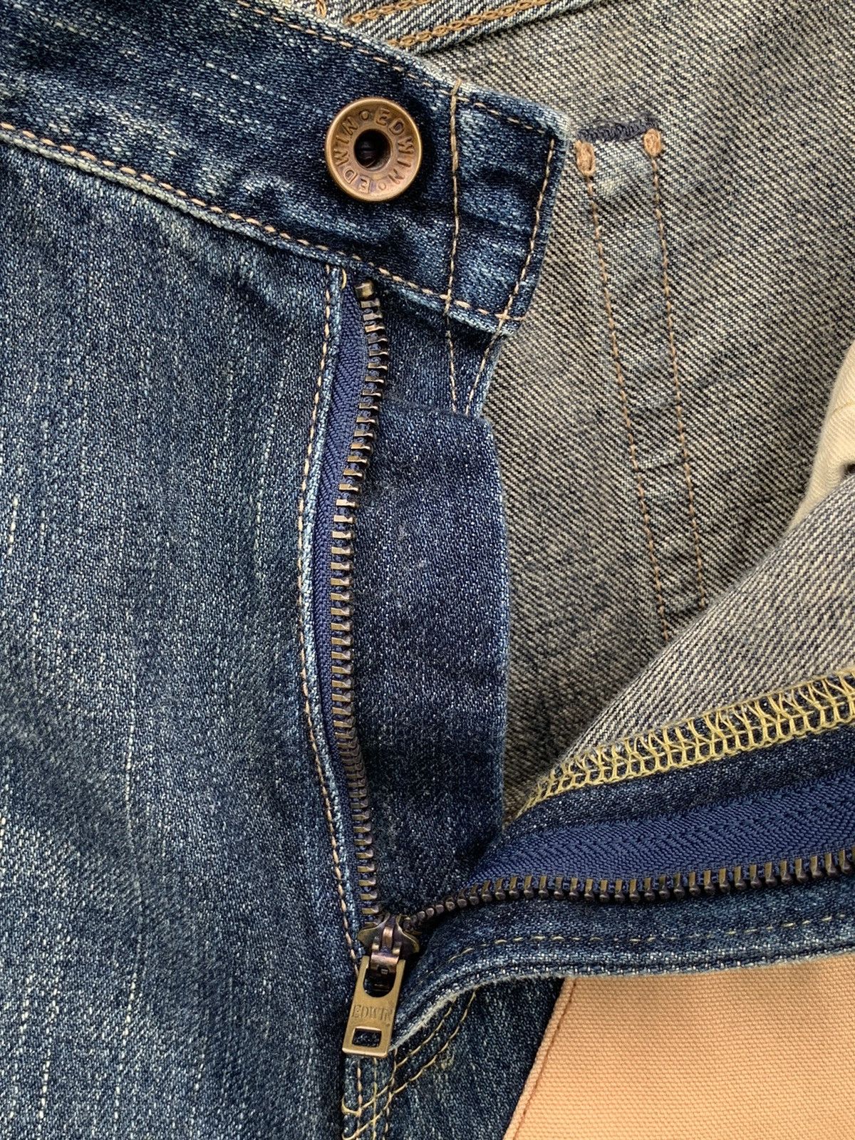 Edwin Rare!! Distressed Edwin Patchwork Selvedge Denim Pants Size US 32 / EU 48 - 22 Thumbnail