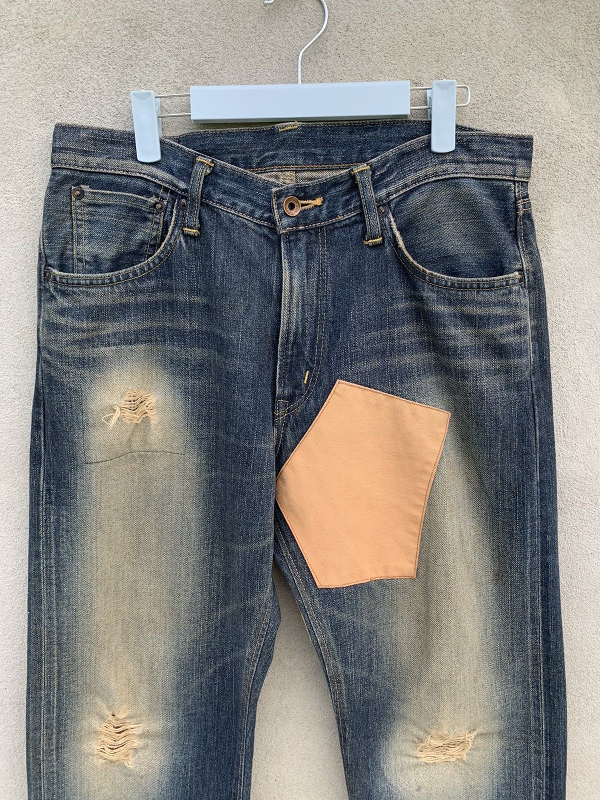 Edwin Rare!! Distressed Edwin Patchwork Selvedge Denim Pants Size US 32 / EU 48 - 9 Thumbnail