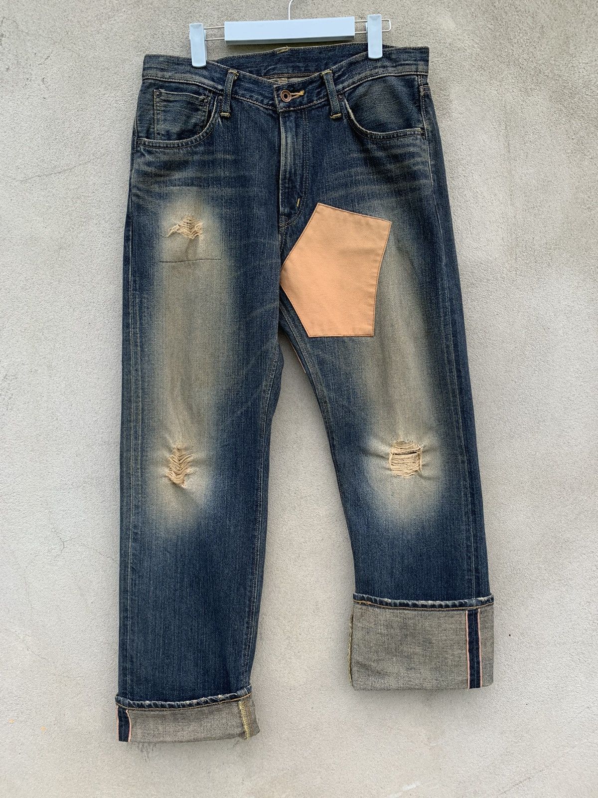Edwin Rare!! Distressed Edwin Patchwork Selvedge Denim Pants Size US 32 / EU 48 - 16 Thumbnail