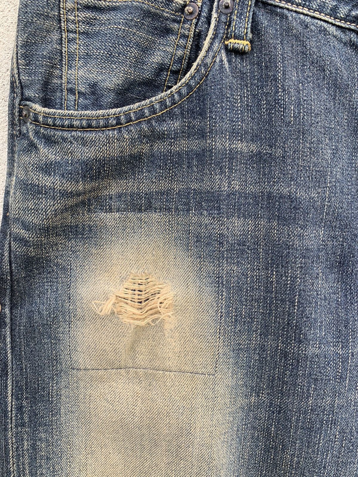 Edwin Rare!! Distressed Edwin Patchwork Selvedge Denim Pants Size US 32 / EU 48 - 15 Thumbnail