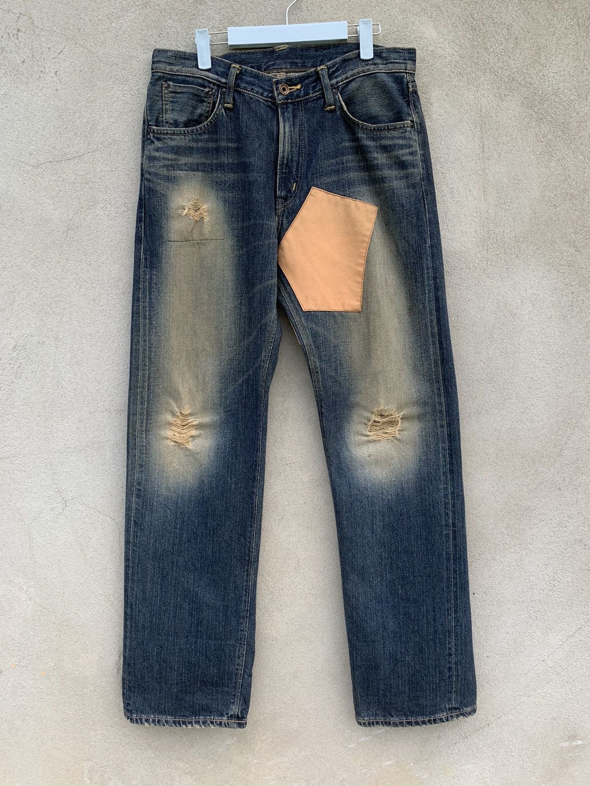 Edwin Rare!! Distressed Edwin Patchwork Selvedge Denim Pants Size US 32 / EU 48 - 3 Thumbnail